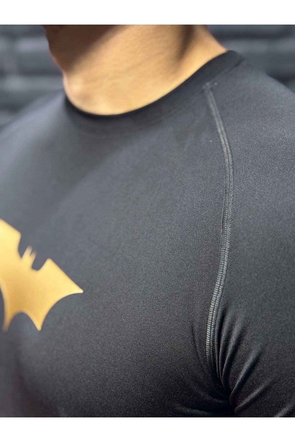 Uzun Kollu Compression Altın Baskılı Body Tshirt