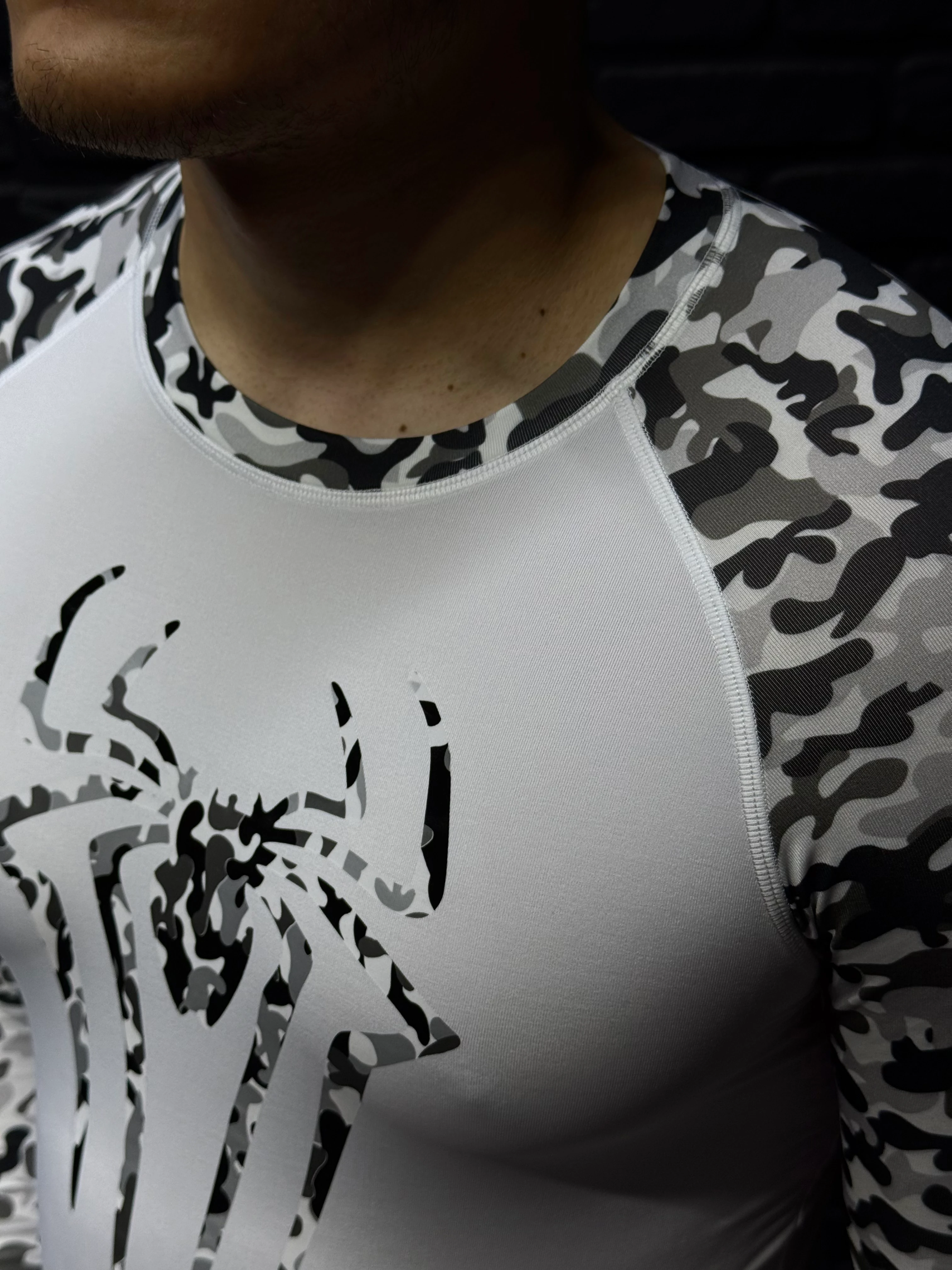 Spiderman Kamuflaj Compression Body - Beyaz