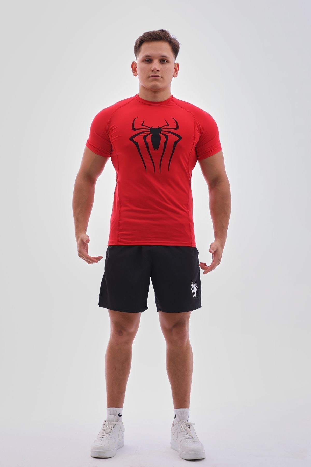 Spiderman Compression Tshirt Kırmızı Spor Tişörtü Body