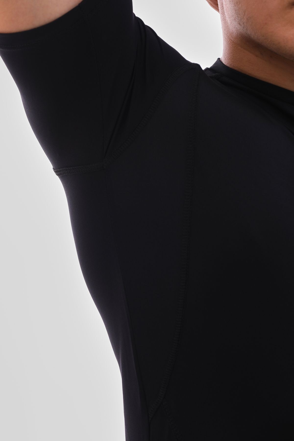 Erkek Spor Tişört Compression Süper Esnek Ve Dar Body Siyah Slim Fit