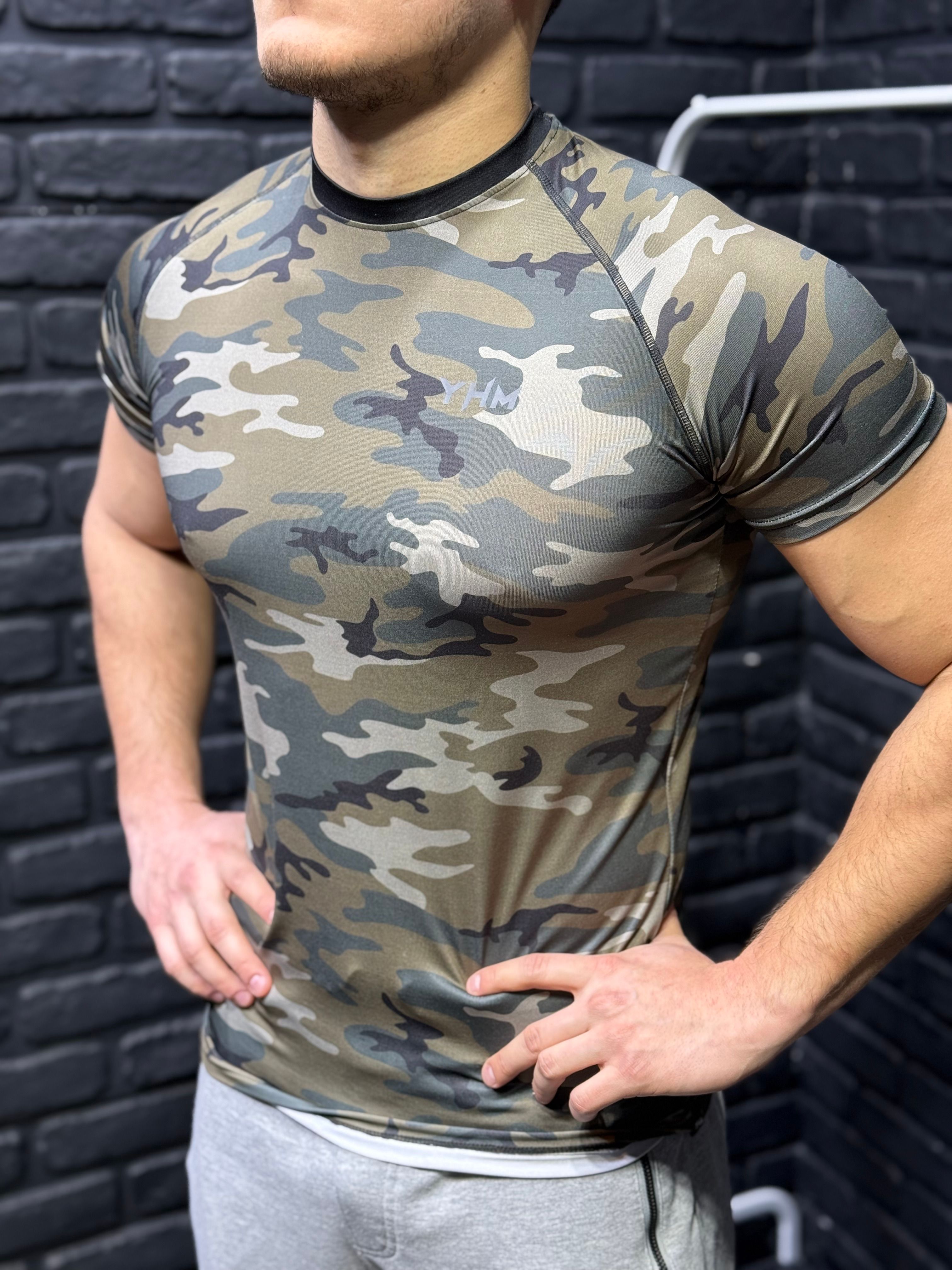 YHM Kamuflaj Desenli Compression T-Shirt
