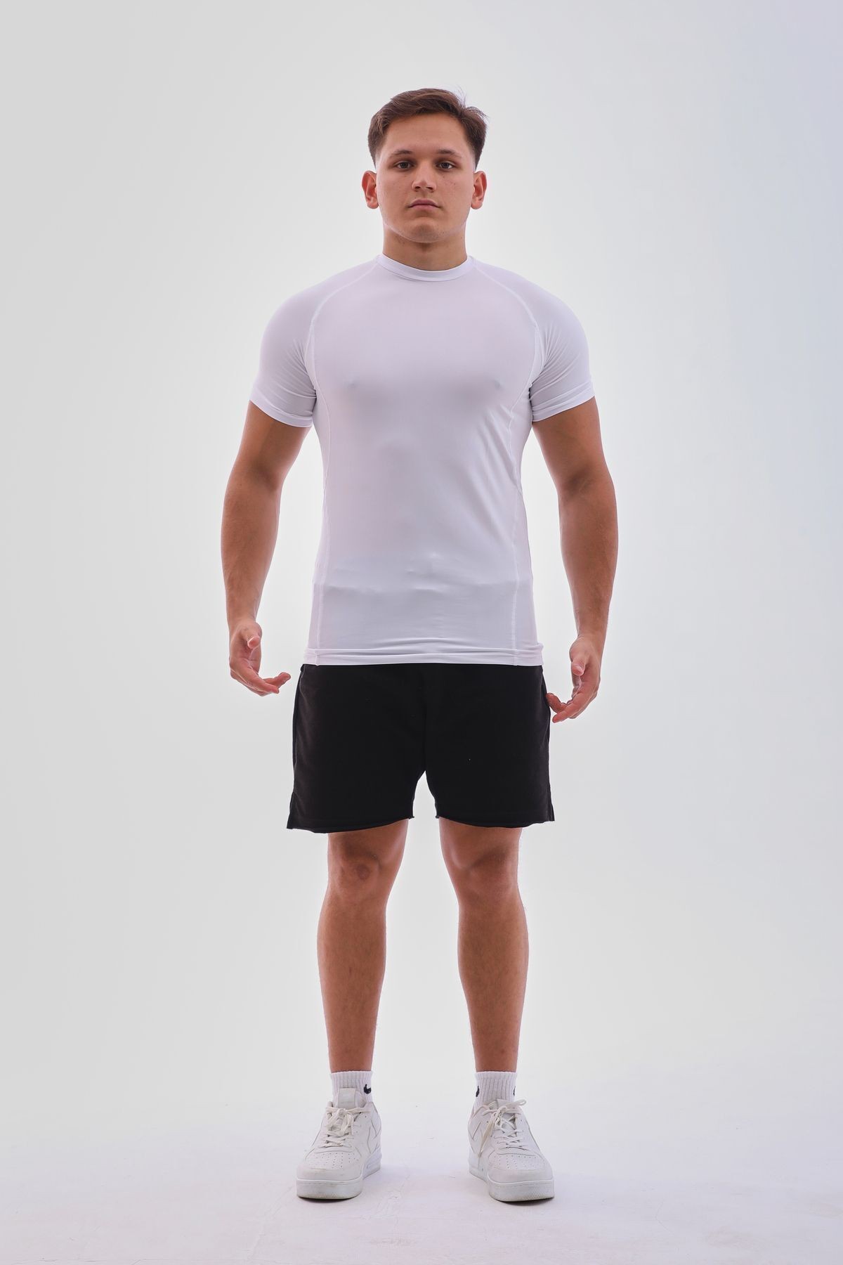 Erkek Spor Tişört Terleme Yapmayan Esnek Body