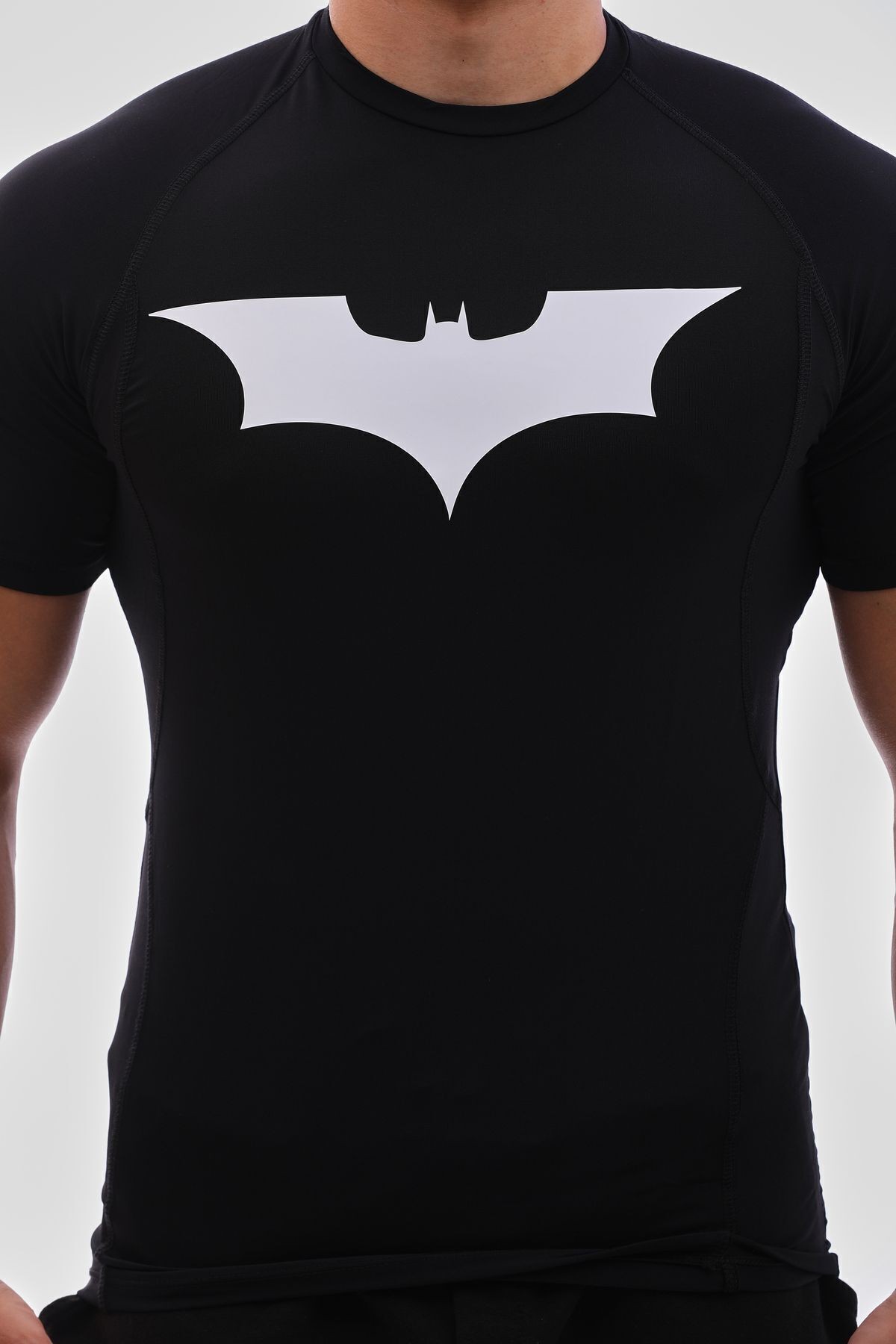 Erkek Compression Tişört Batman Baskılı Siyah Spor Body
