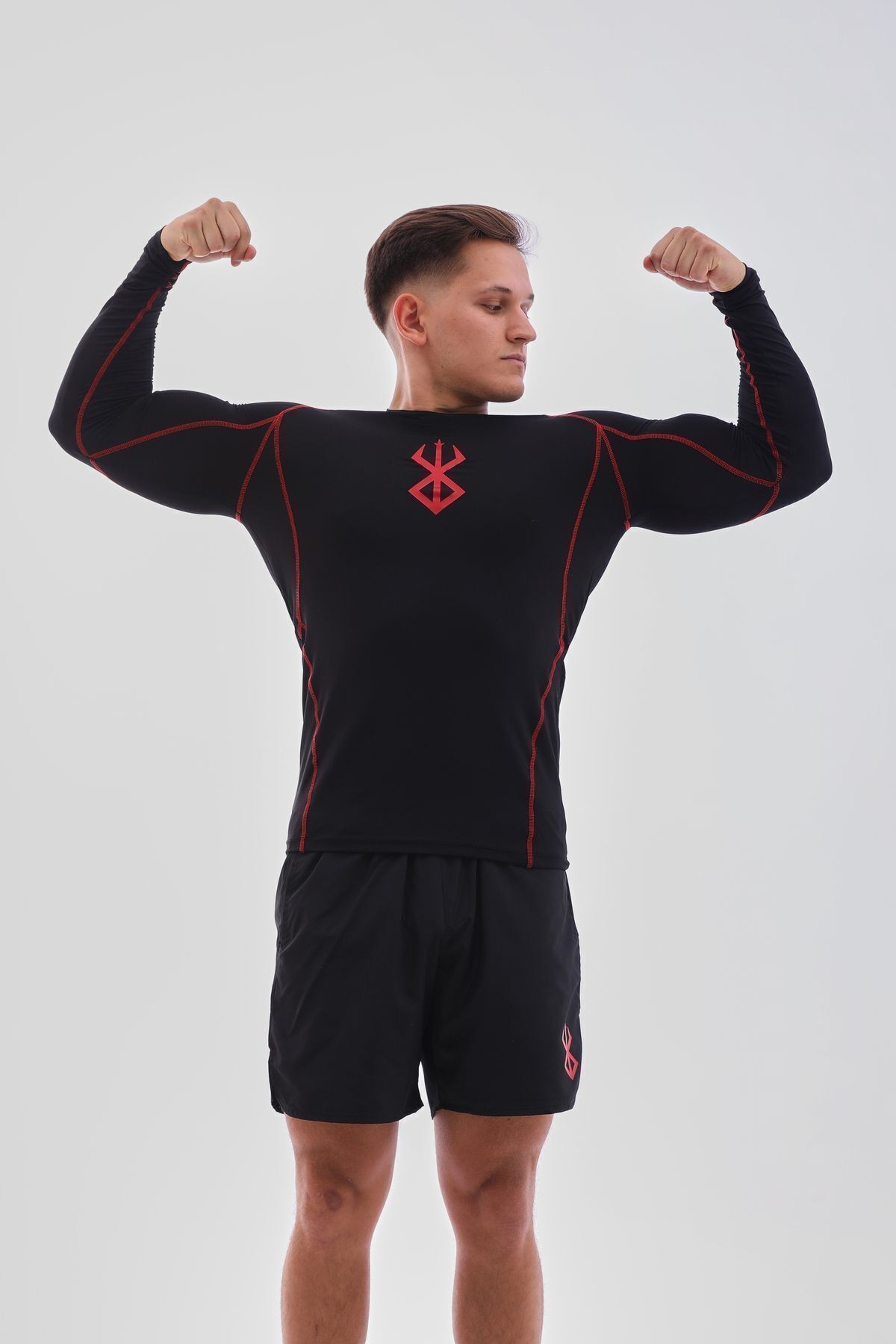 Erkek Spor Body Berserk Anime Compression T-shirt Fit Esnek