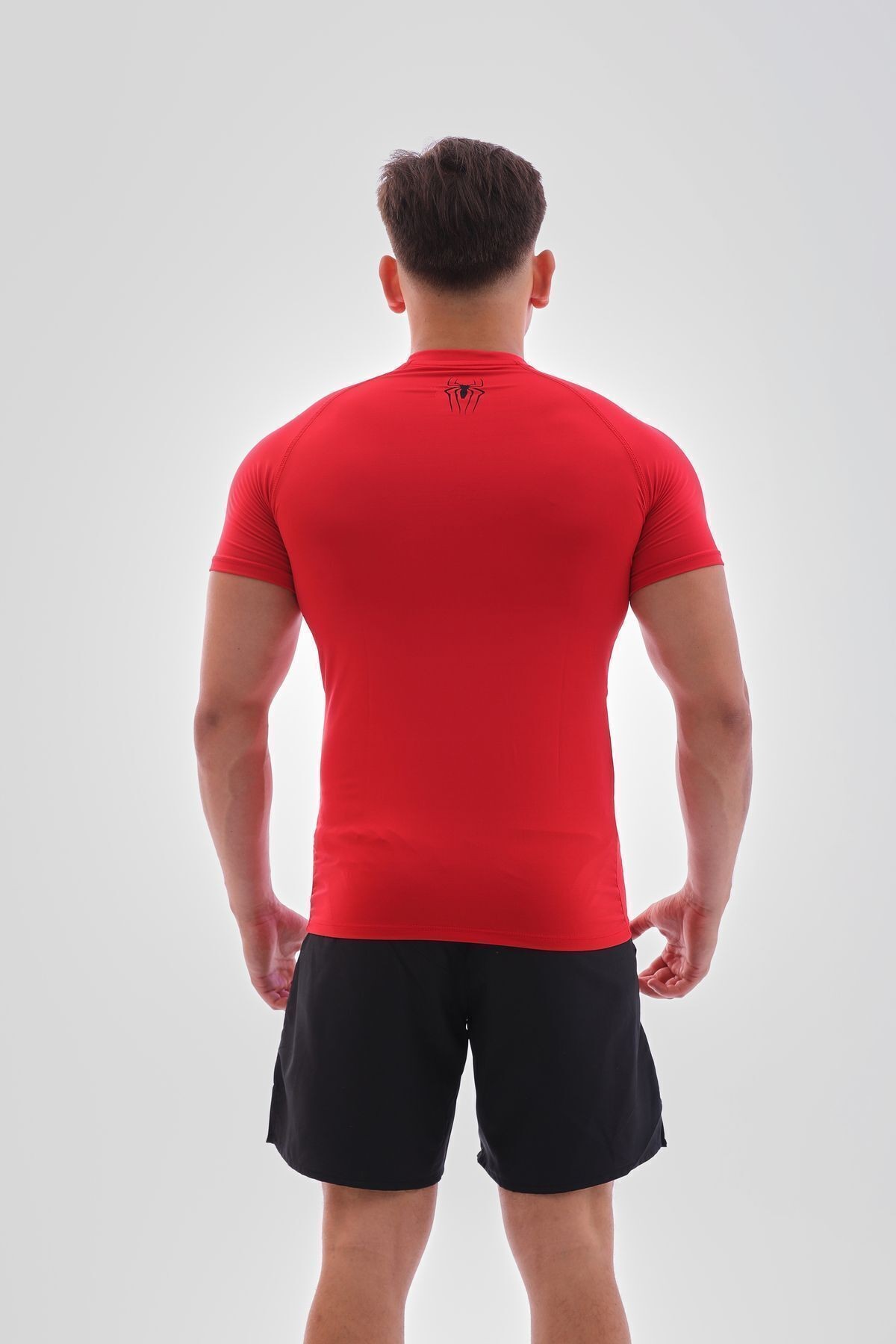 Spiderman Compression Tshirt Kırmızı Spor Tişörtü Body