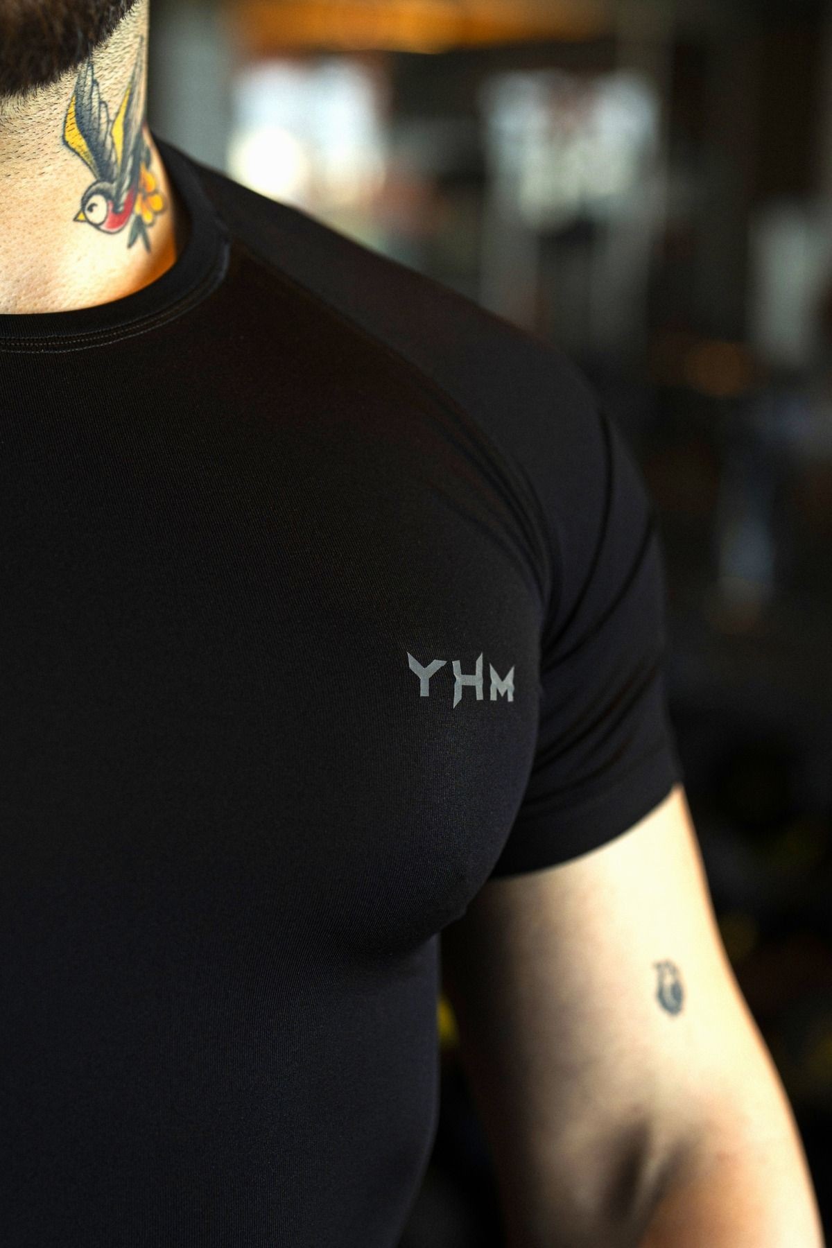 Siyah Slim Fit Compression Gym Sporcu Tişört