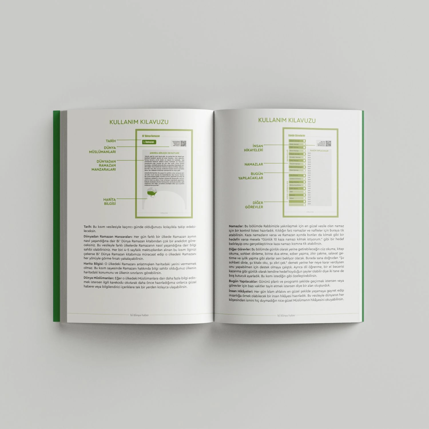 Ramazan Ajandası / Yeşil / Sert Kapak (Bi' Dünya Store)
