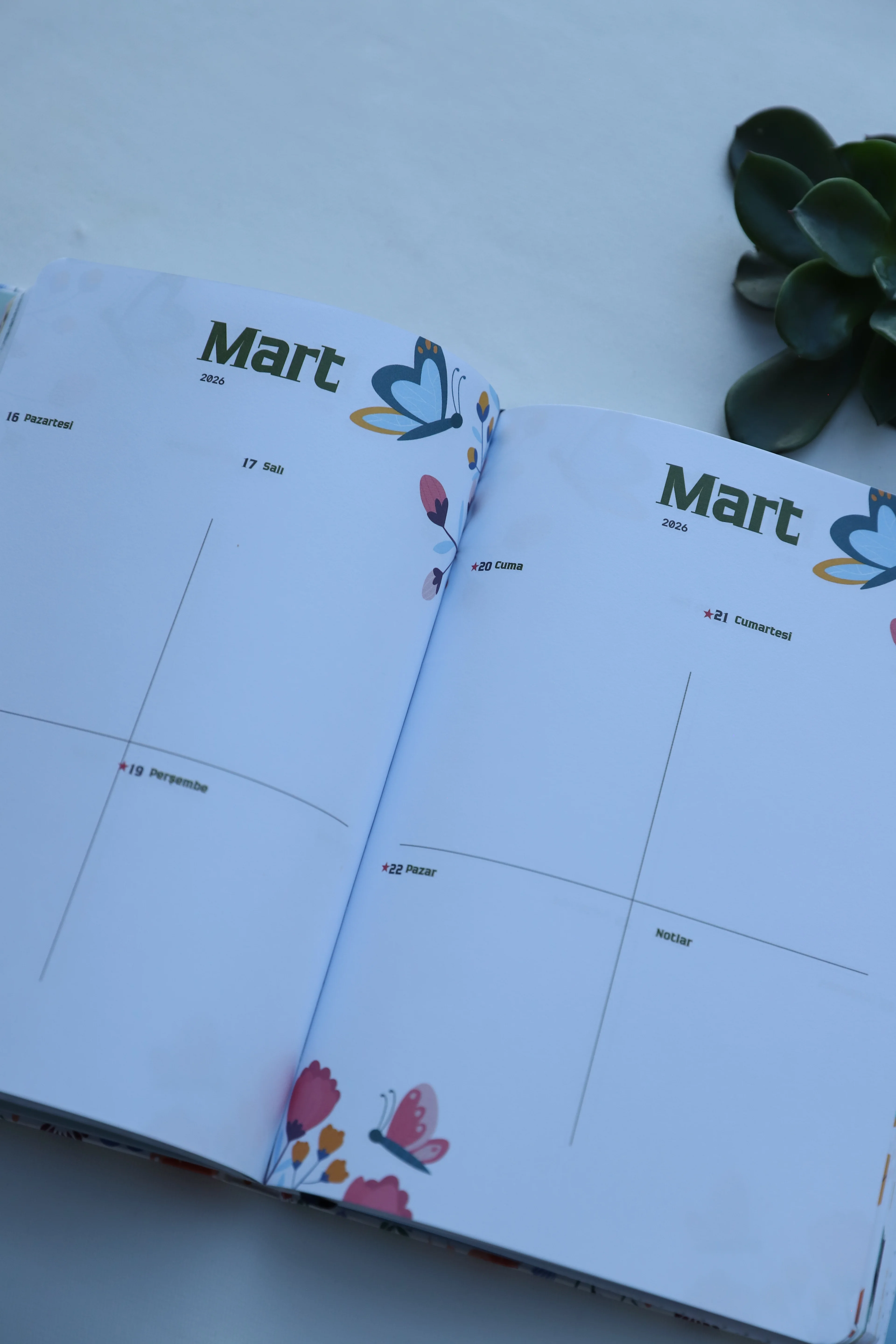 Planlama Defteri - Tarihli Ajanda 2026 - Renkli Desen