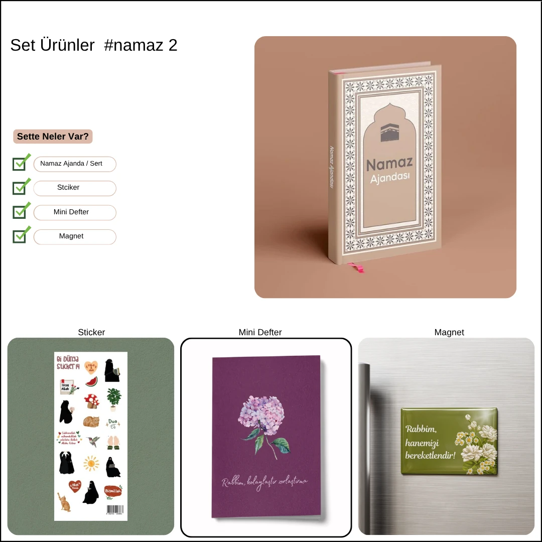 Set Ürünler / Namaz Ajandası Seti 2