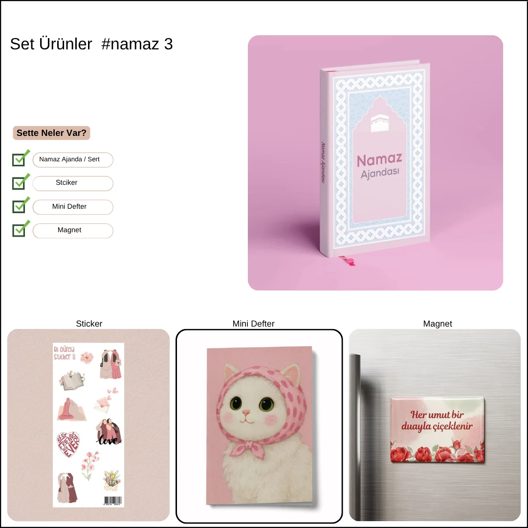 Set Ürünler / Namaz Ajandası Seti 3