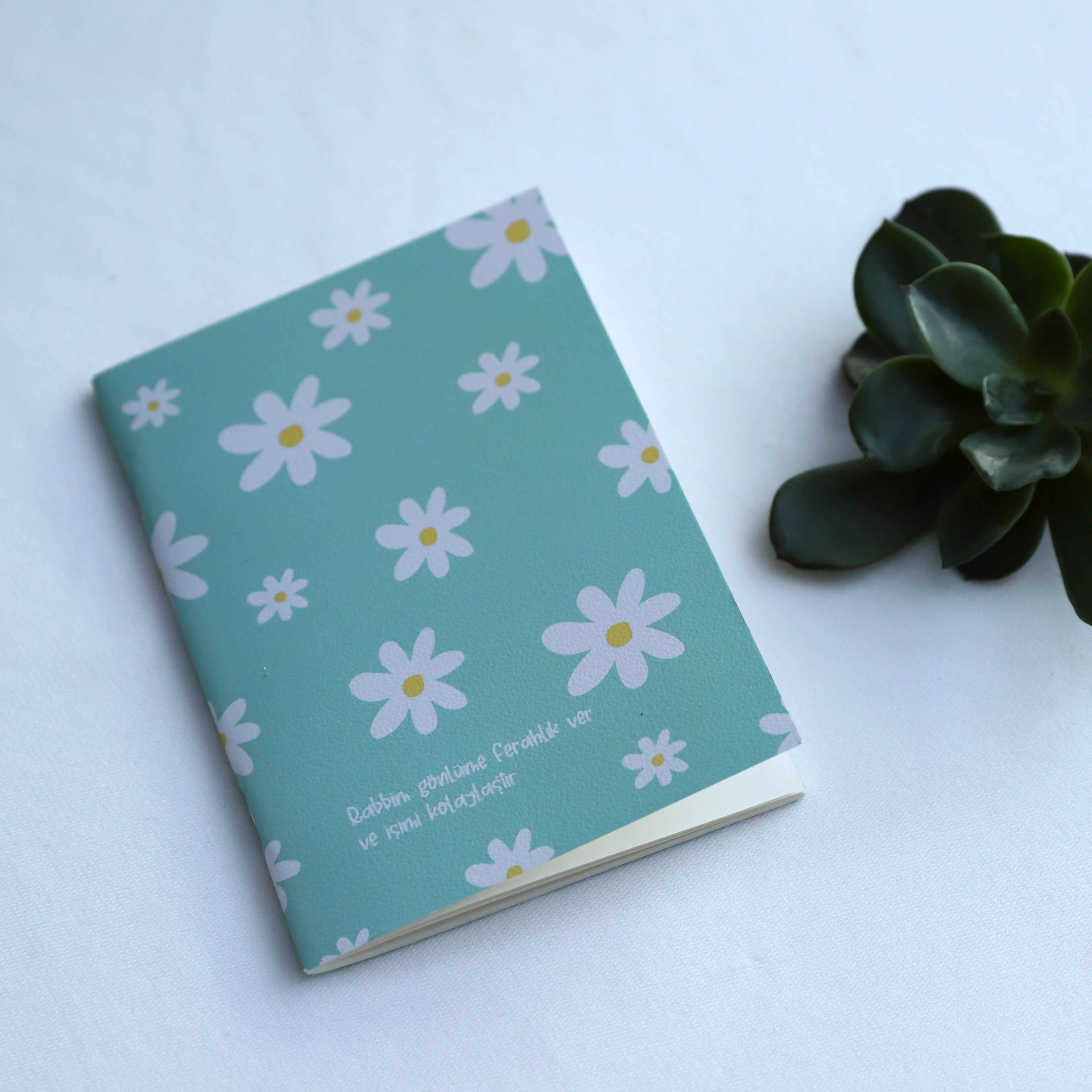 Mini Defter / papatya - yeşil