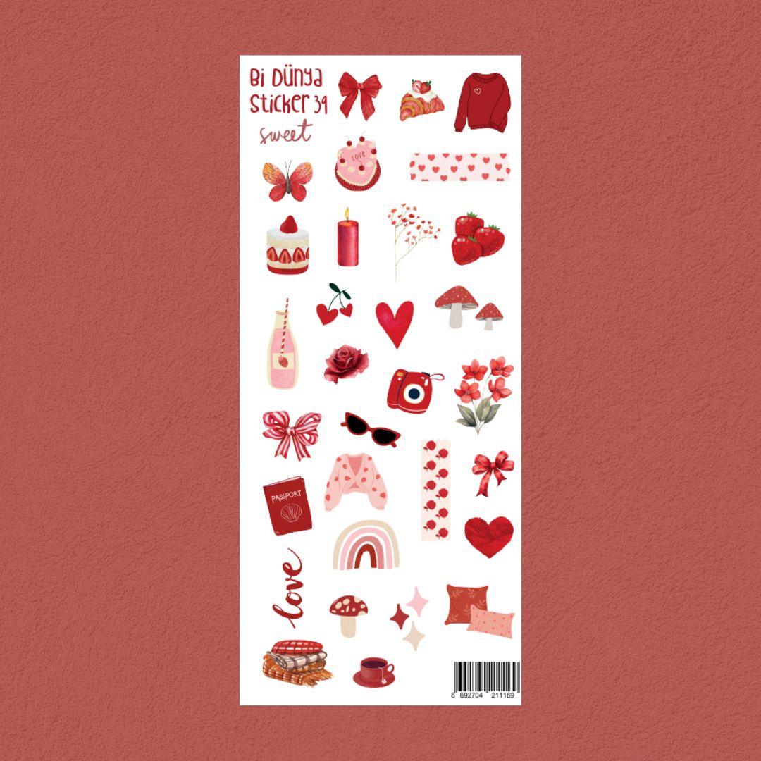 Sticker / 39 / Kırmızı dünyası