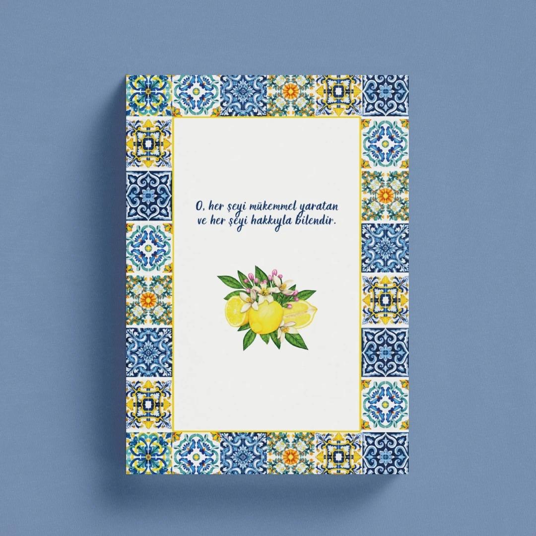 İslami Defter / Limon Yaprakları / Sayfaları Ayet Hadisli