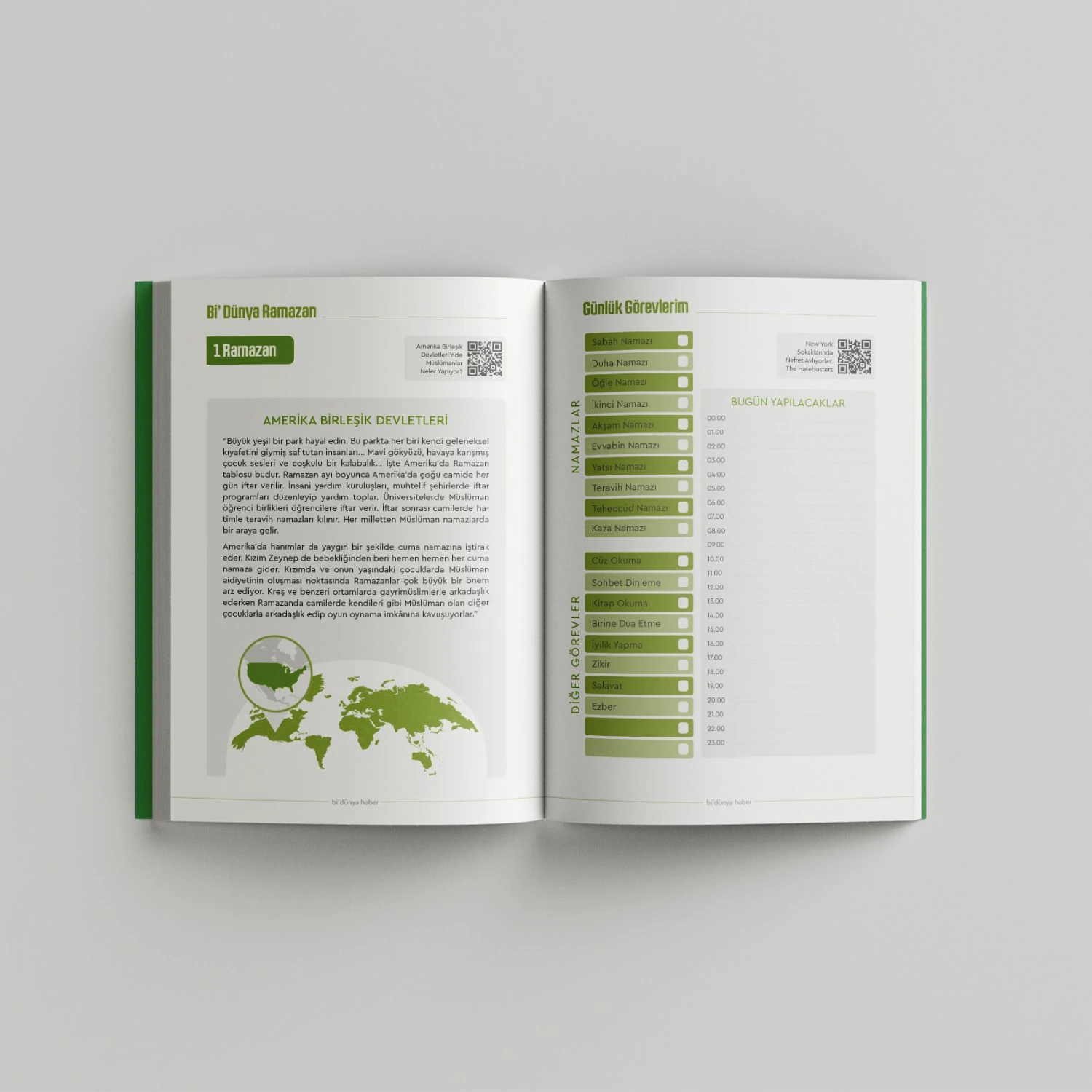 Ramazan Ajandası / Pembe / Sert Kapak (Bi' Dünya Store)