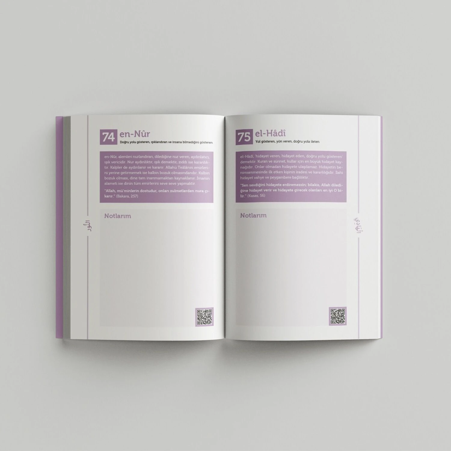 Esmaül Hüsna Ajandası / Mor / İnce Kapak (Bi' Dünya Store)