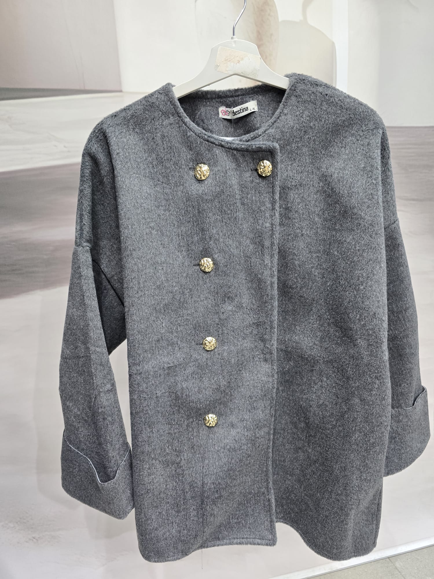 Boydan Düğmeli Kolları Duble Hırka