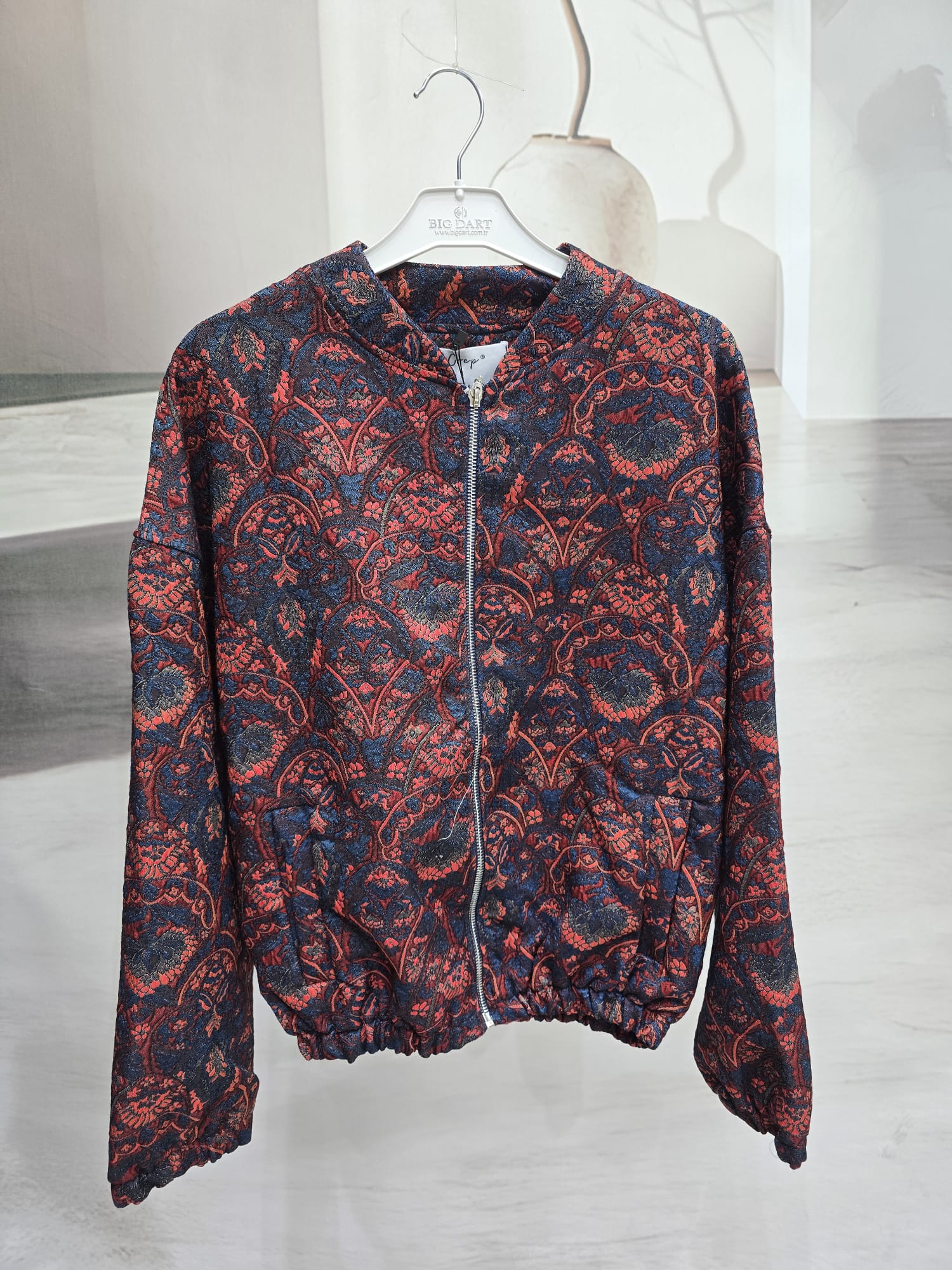 Etnik Desenli Bomber Ceket