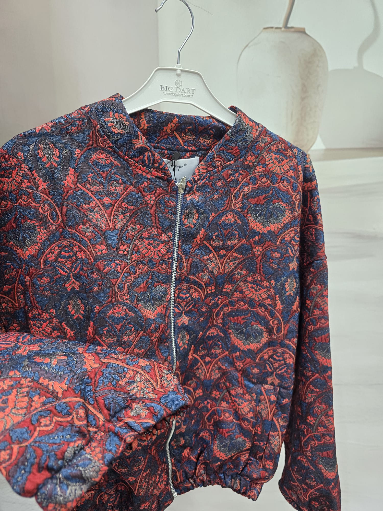 Etnik Desenli Bomber Ceket