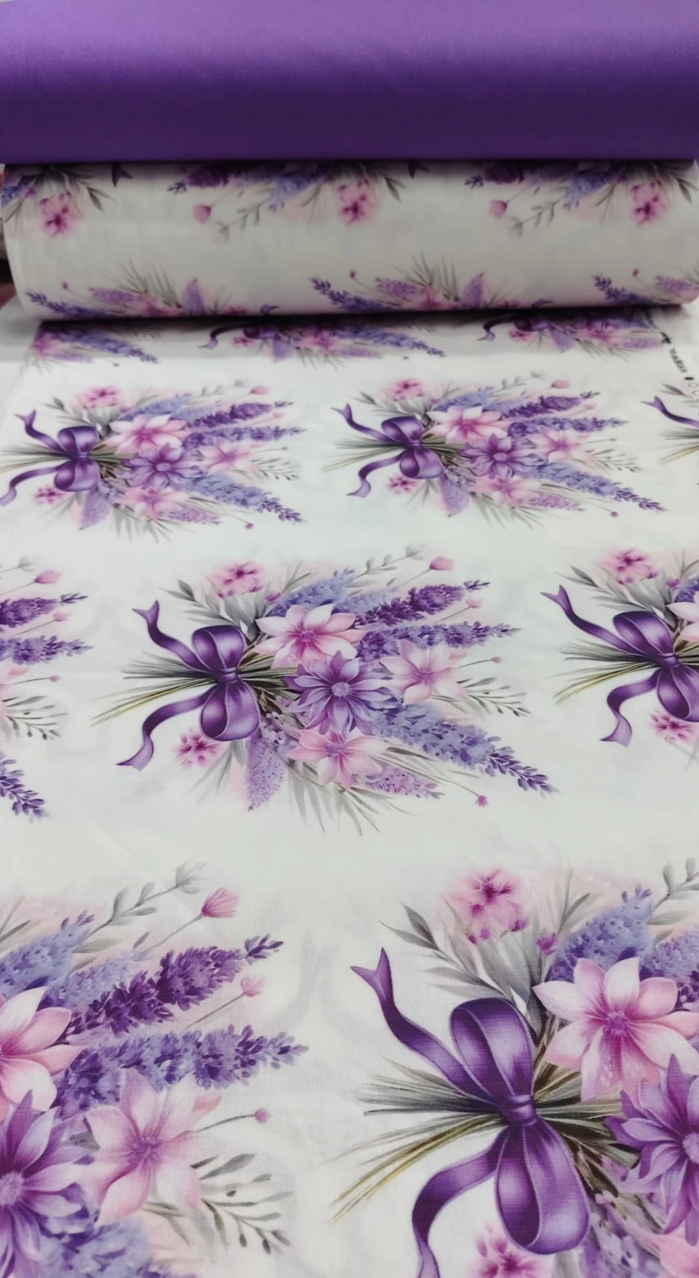 3D  Mor Çiçekli Nevresim Takımı