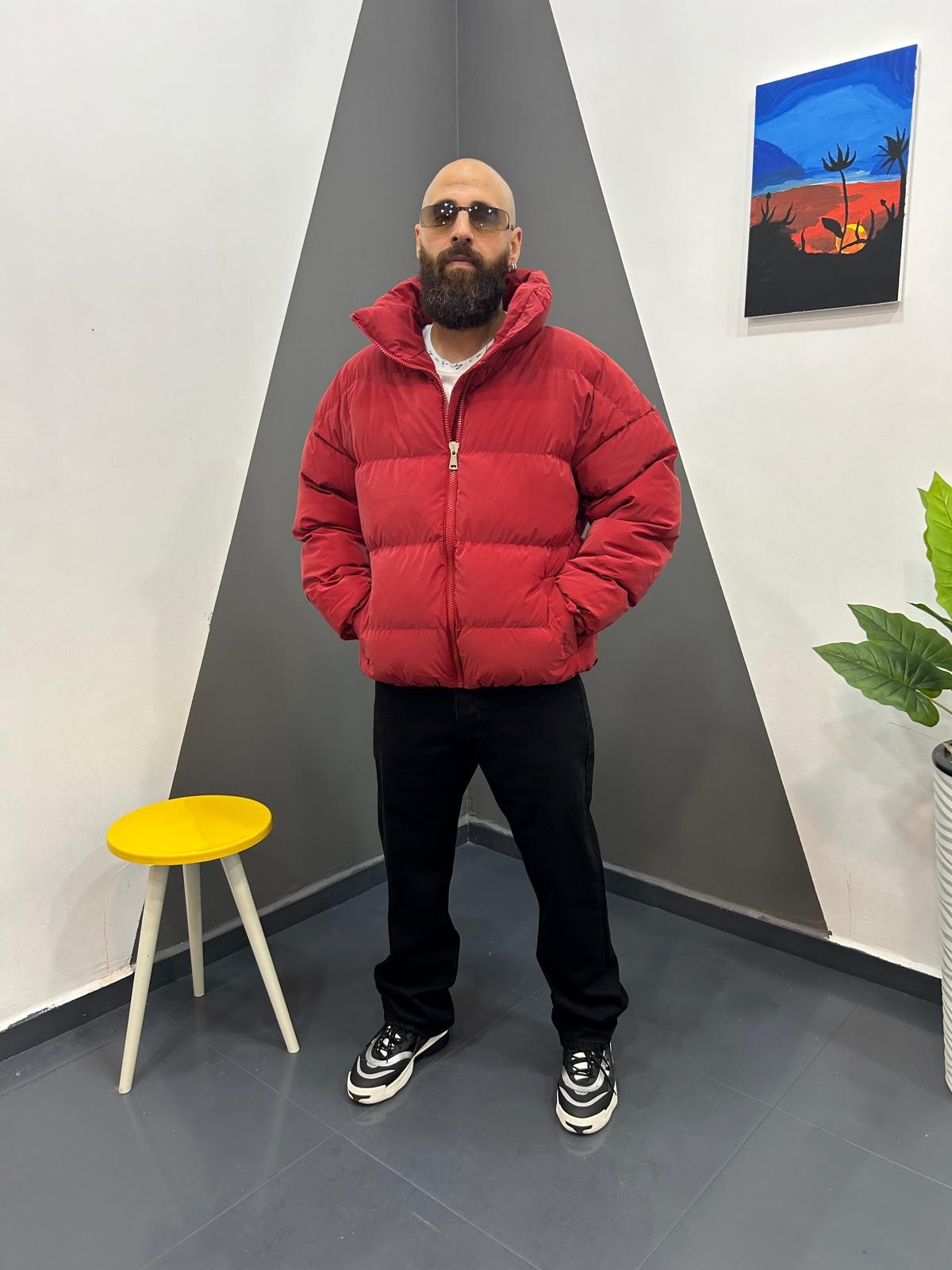 Kırmızı Şişme Mont