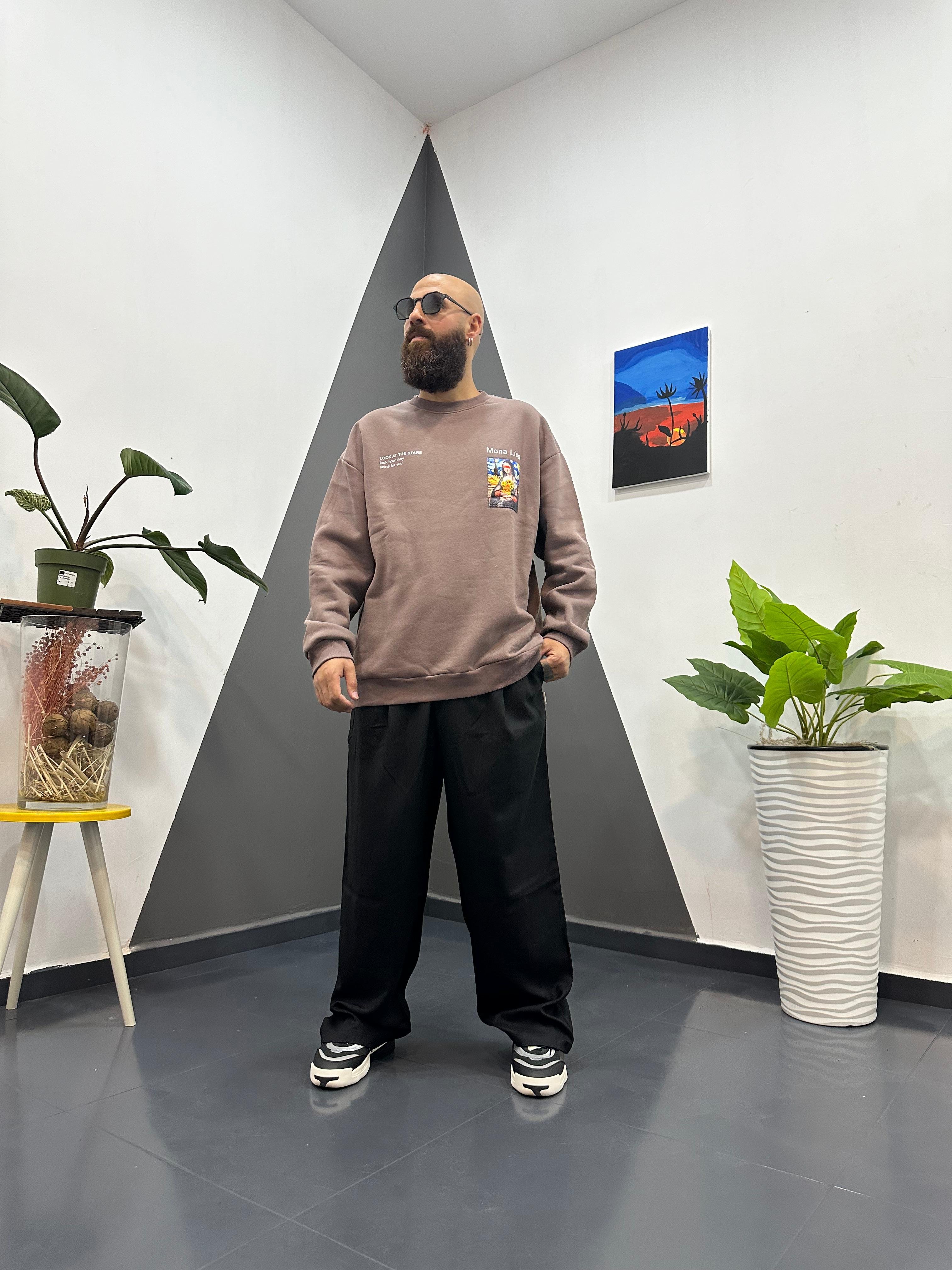 Mona Lisa Baskılı Sweat
