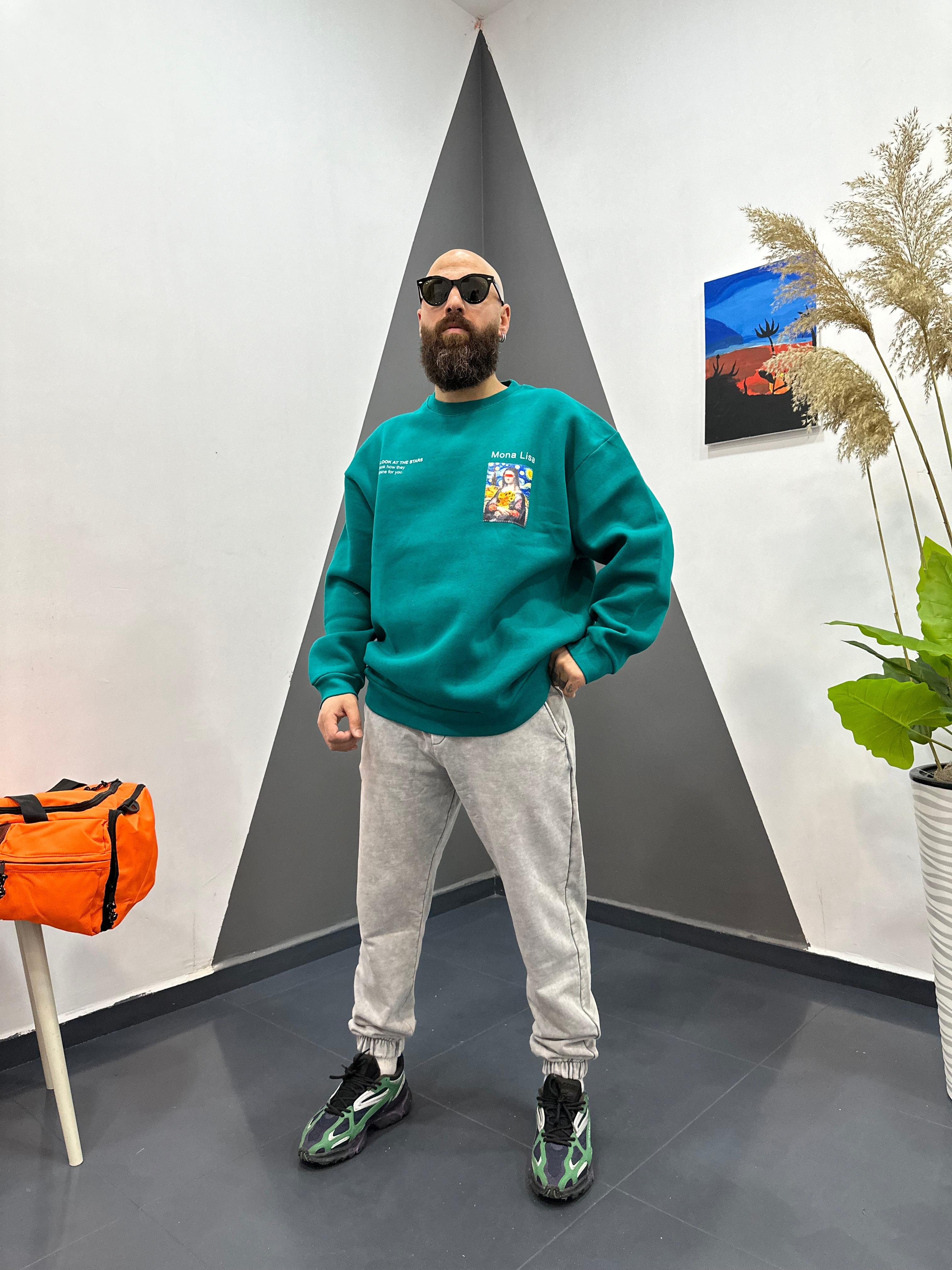 Mona Lisa Baskılı Sweatshirt