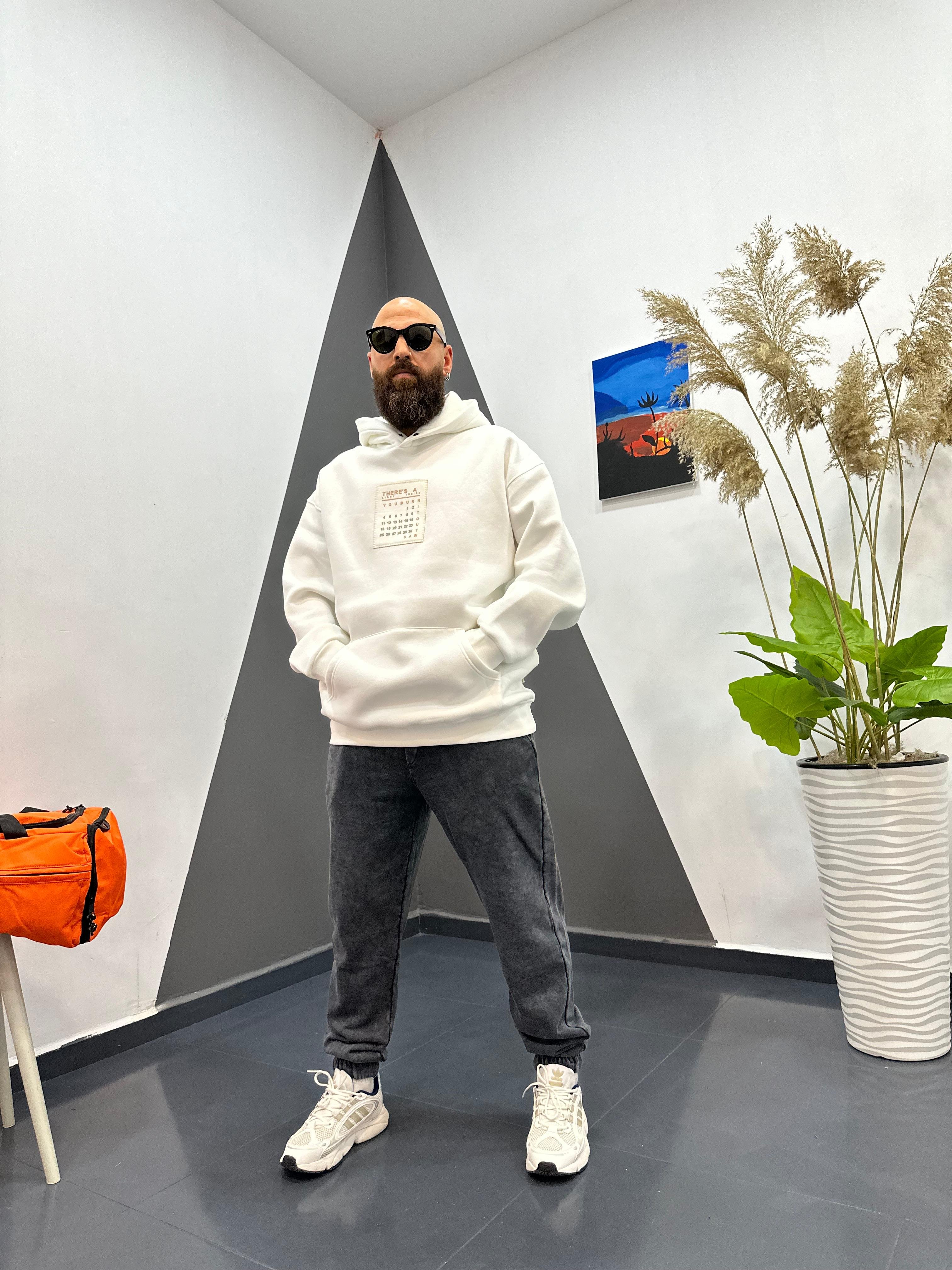 Baskılı Oversize Hoodie