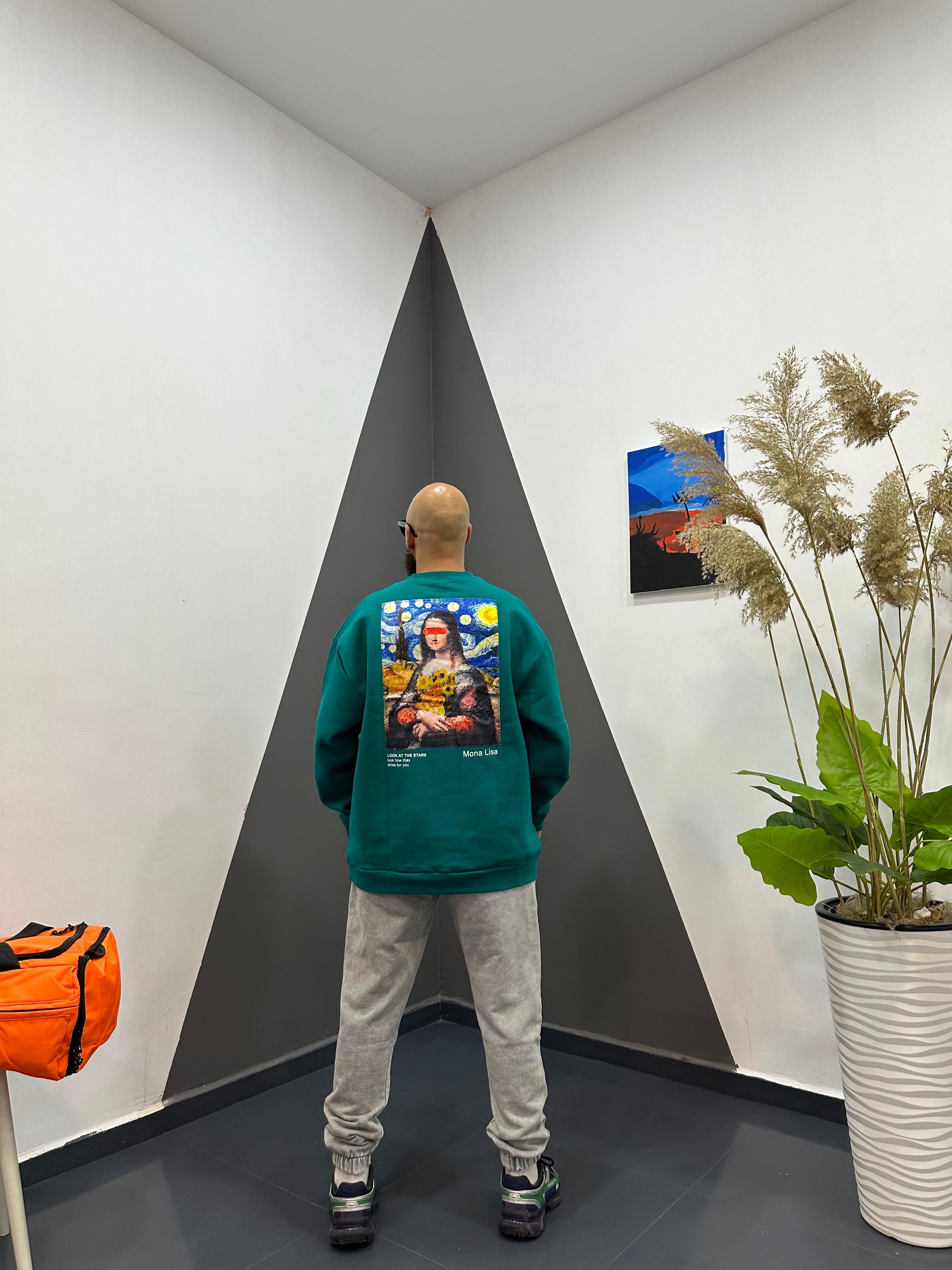 Mona Lisa Baskılı Sweatshirt