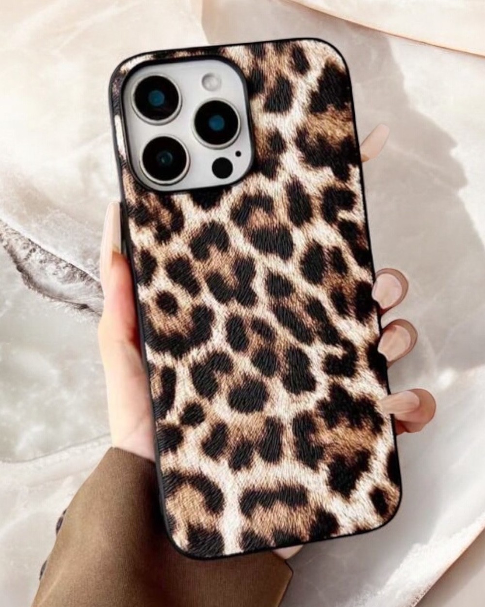 Iphone Uyumlu Lux Mat Leopar Desenli Kılıf