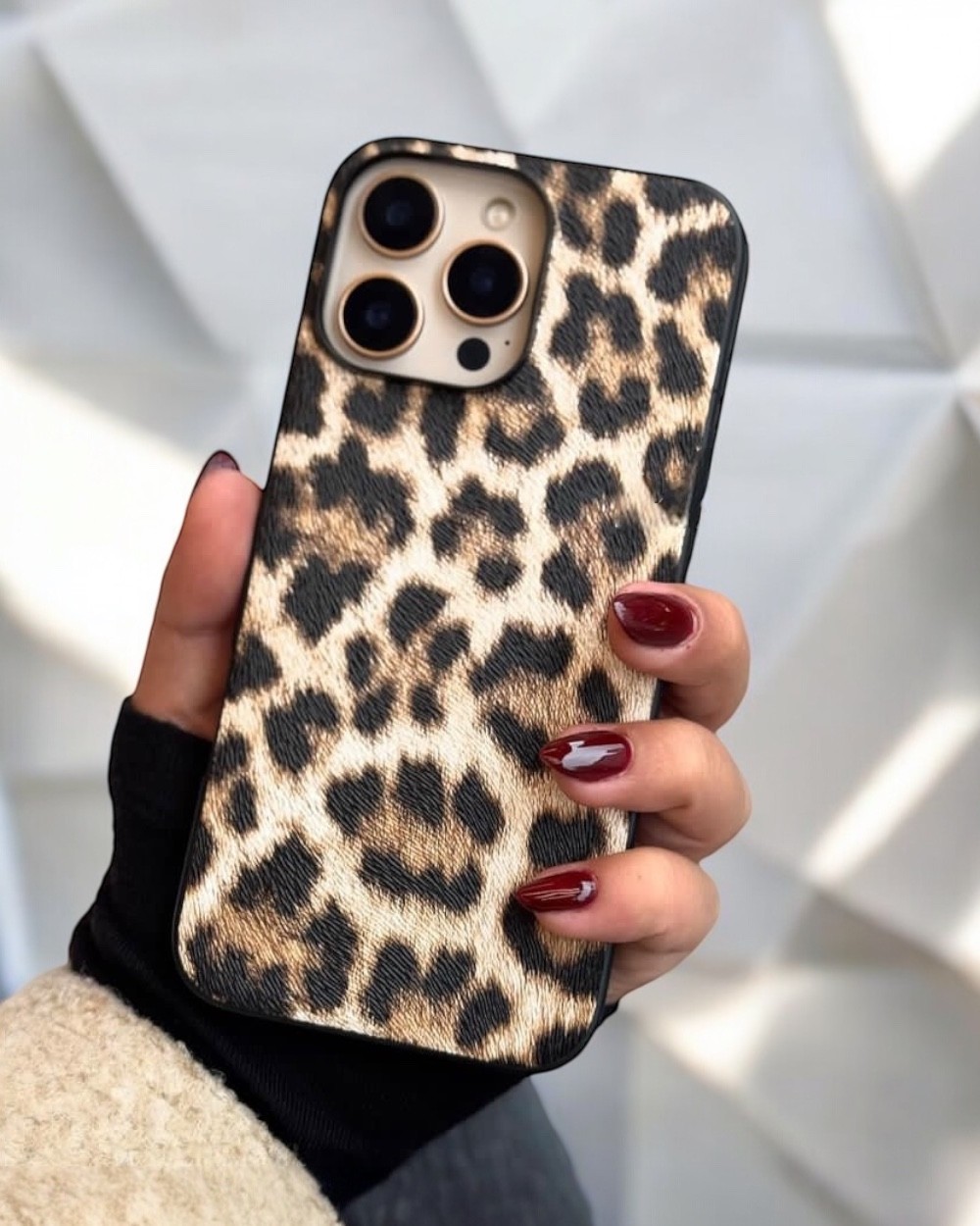 Iphone Uyumlu Lux Mat Leopar Desenli Kılıf