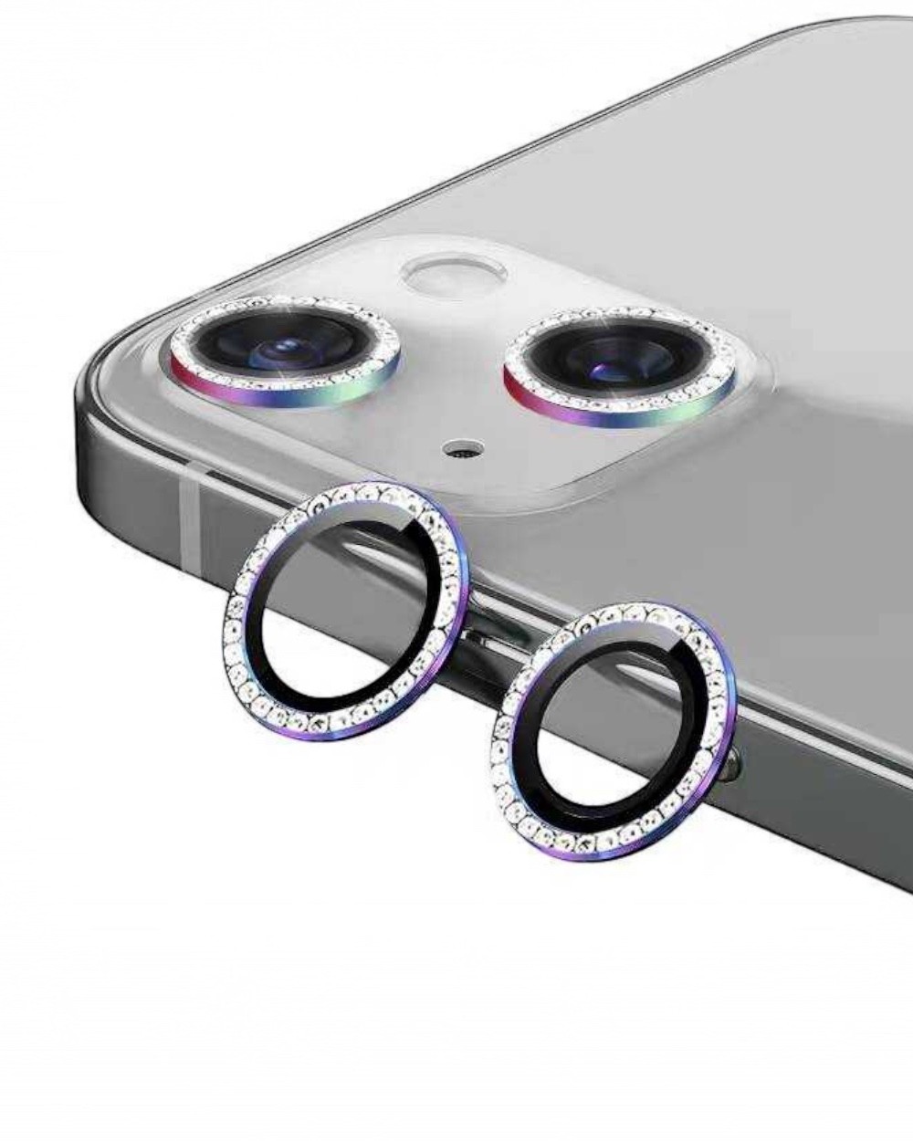 Iphone 13 - 13 Mini Uyumlu Parlak Taşlı Kamera Lens Koruyucu