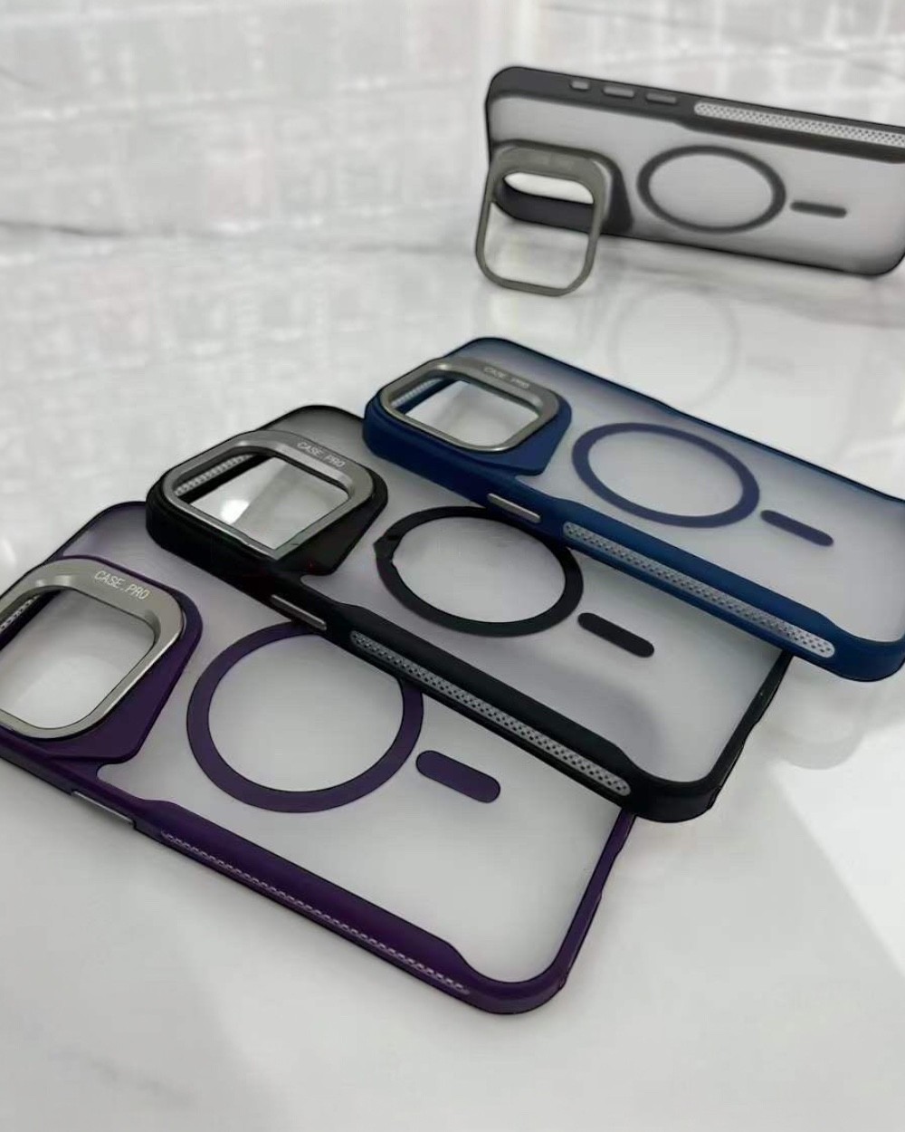 Iphone Uyumlu Standlı Mat Case Pro Magsafe Destekli Kılıf