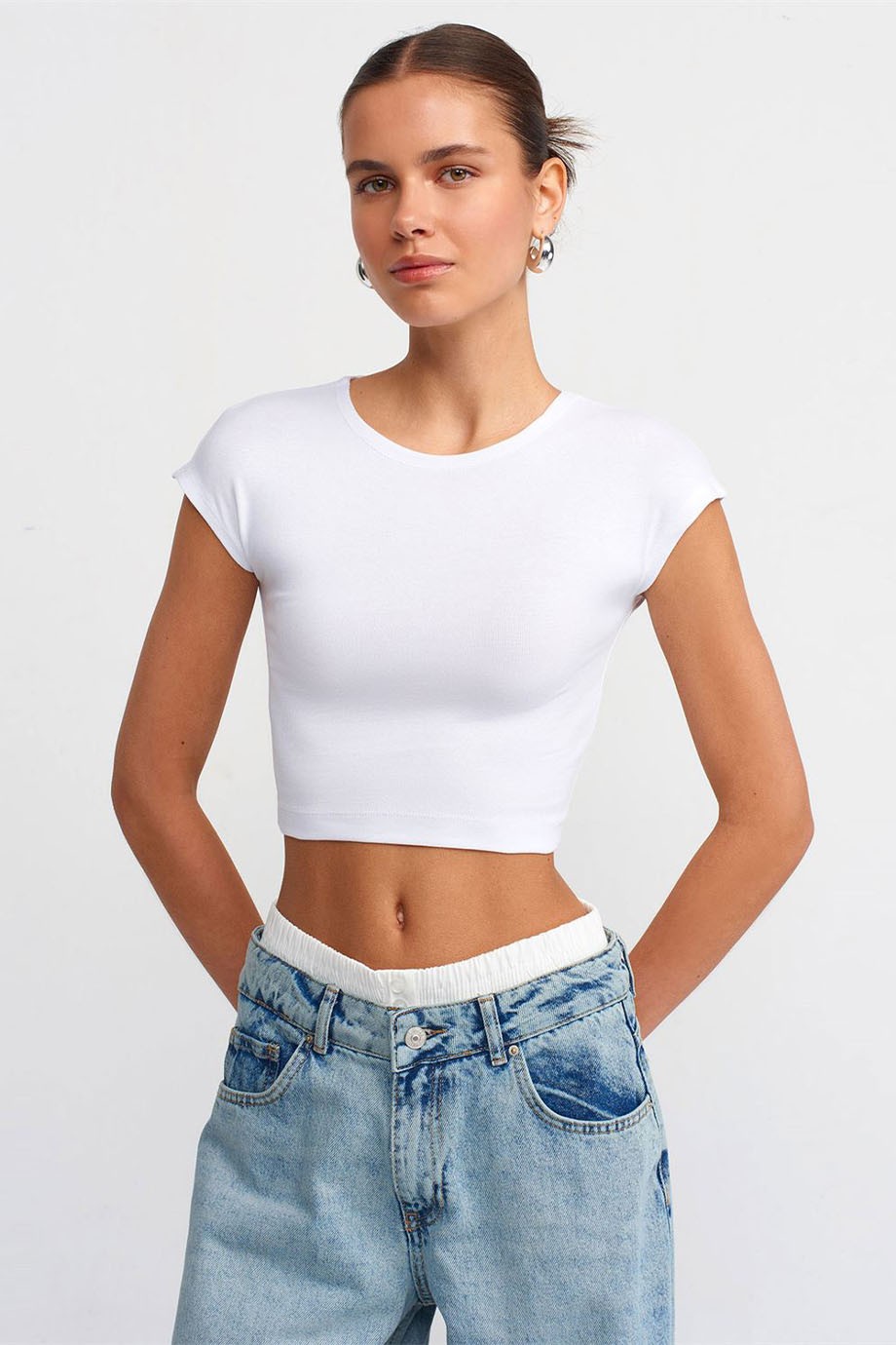 Pamuk ve Modal Karışımlı Crop Top