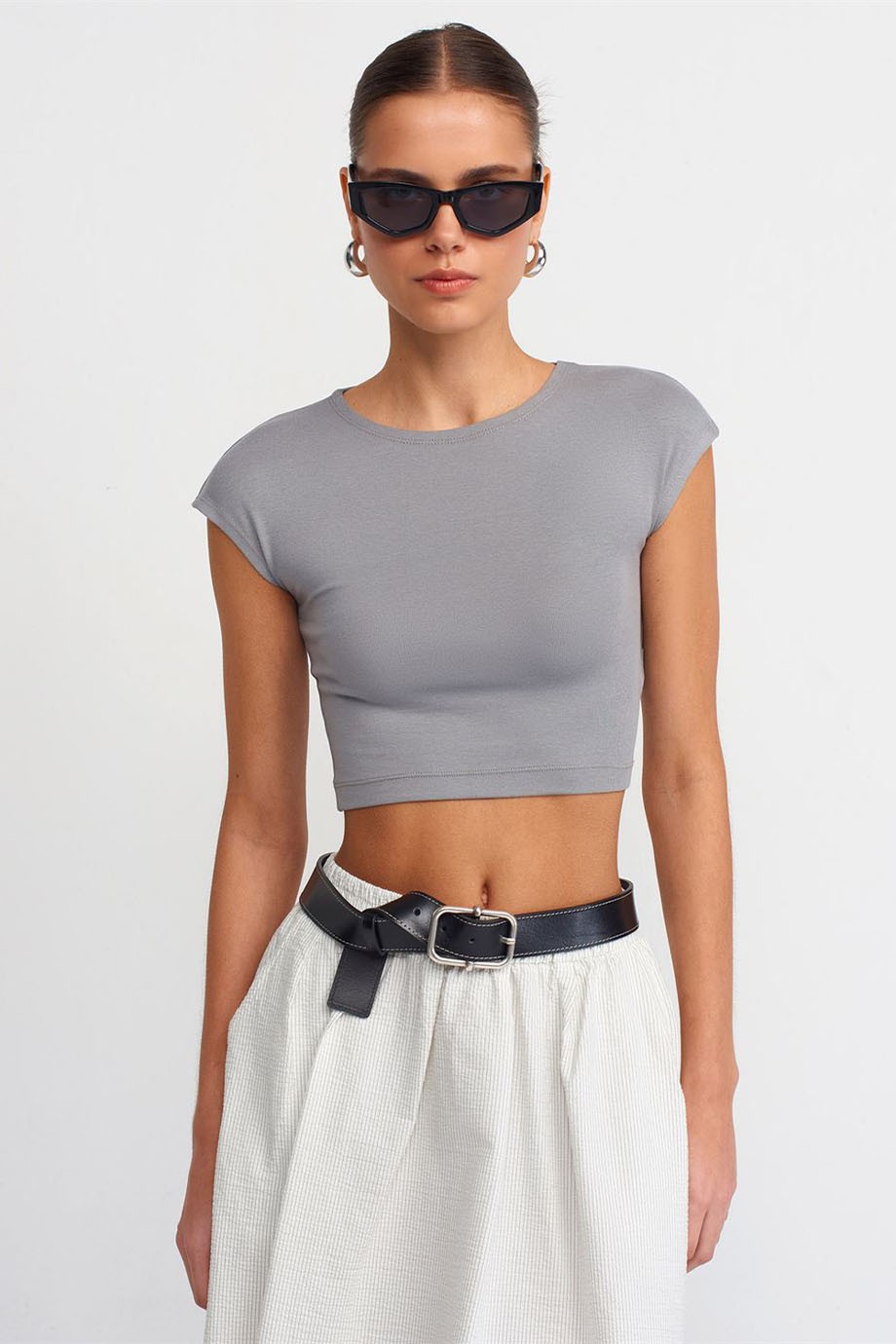 Pamuk ve Modal Karışımlı Crop Top