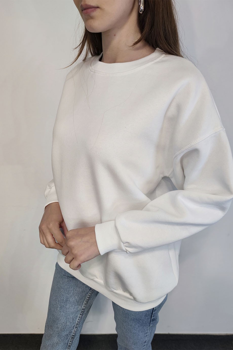 Bisiklet Yaka Basic Sweatshirt