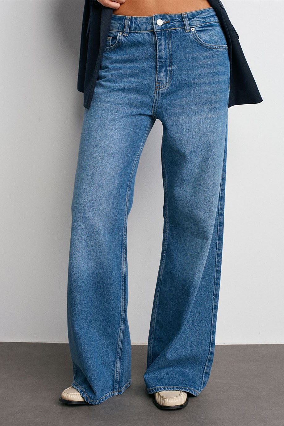 Geniş Wideleg Denim Pantolon