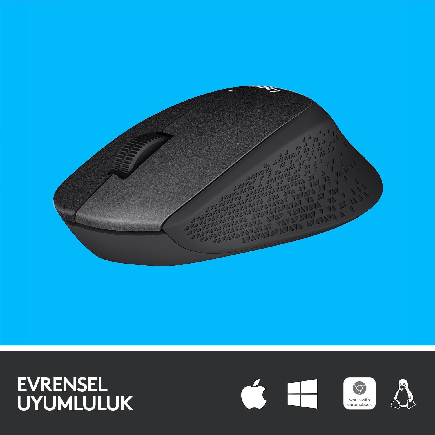 LOGITECH M330 KABLOSUZ SESSİZ USB OPTİK MOUSE SİYAH 910-004909