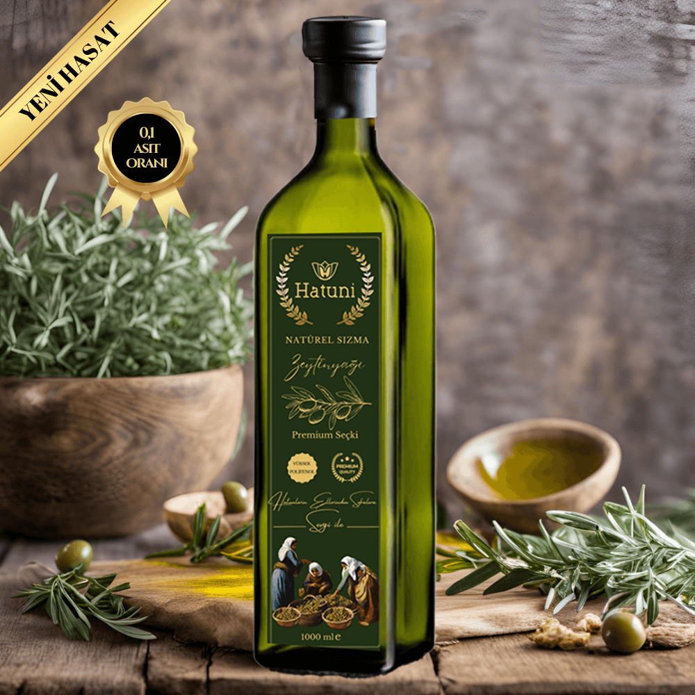 Premium Soğuk Sıkım Naturel Sızma Zeytinyağı Maraska Şişe (1 LT)