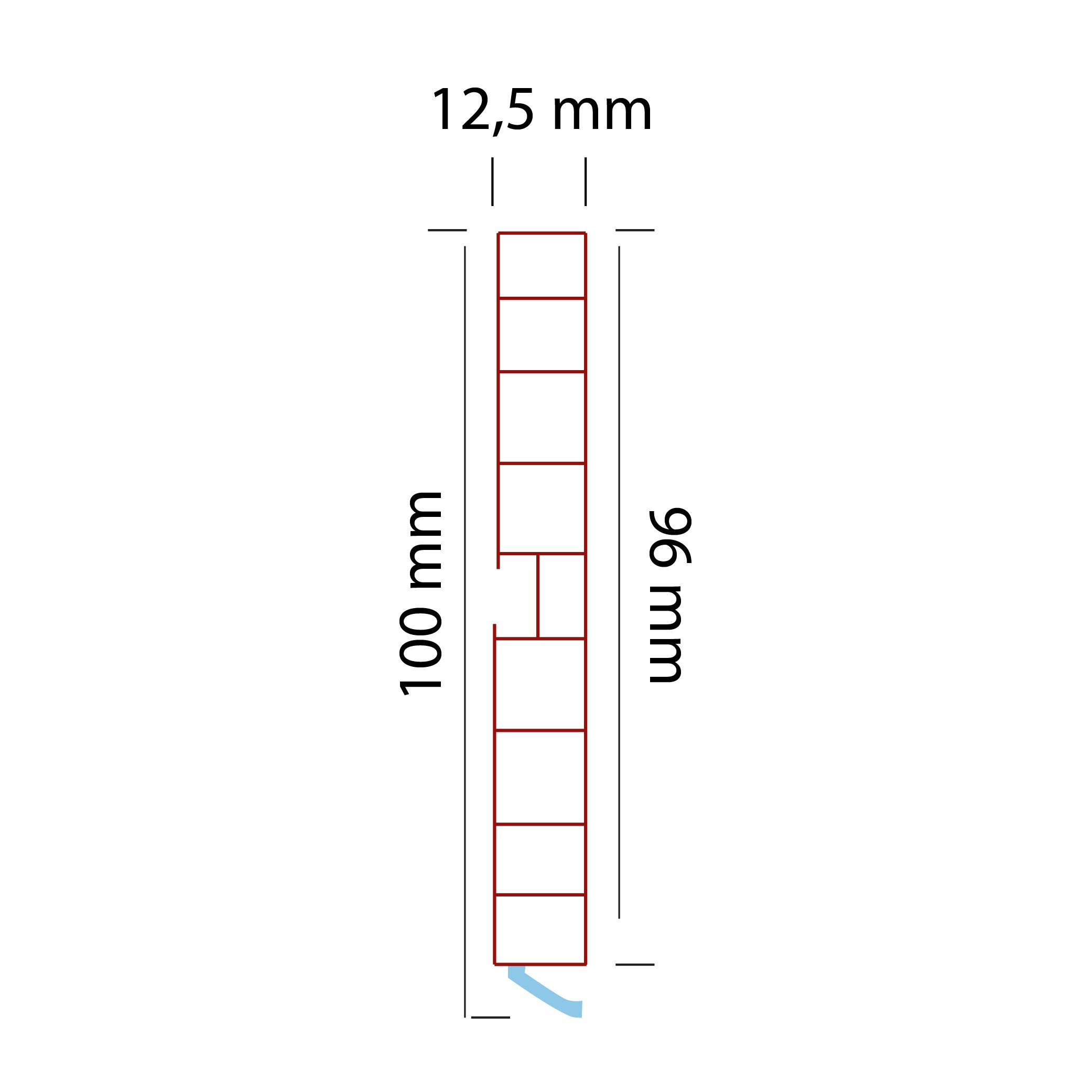 Base PVC Profile 100mm Coated Black