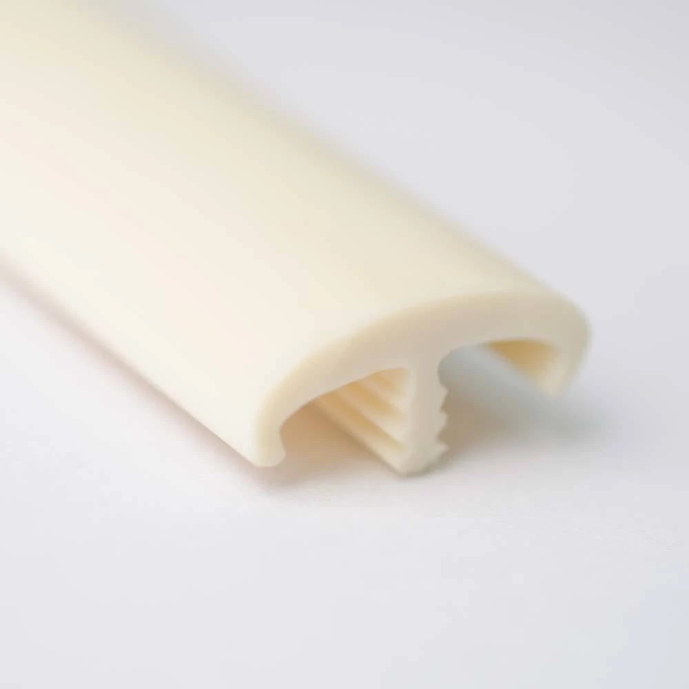 Soft PVC Edge Closure T-Shape with Double Nails, 16mm, Straight White