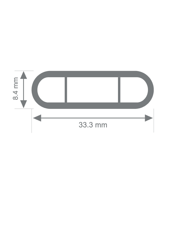 Sert Pvc Profil Beşik Oval Düz Beyaz