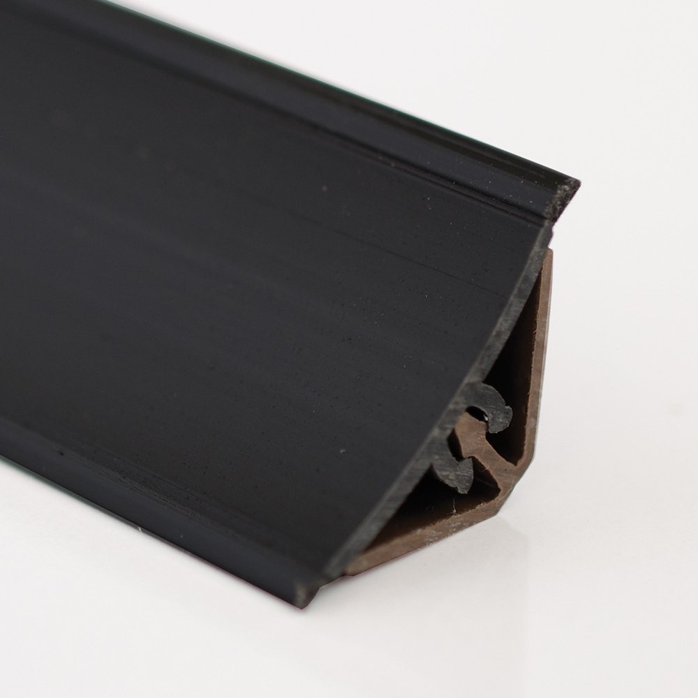 Baseboard PVC Profile 15X15 Internal Concave Plain Black