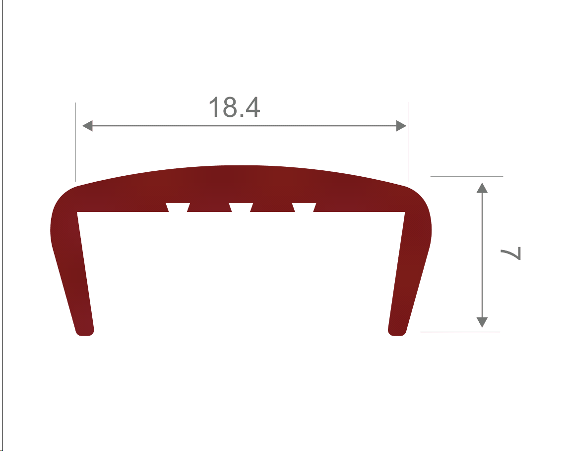 Hard PVC Edge Closing U Profile 18mm Straight Cherry