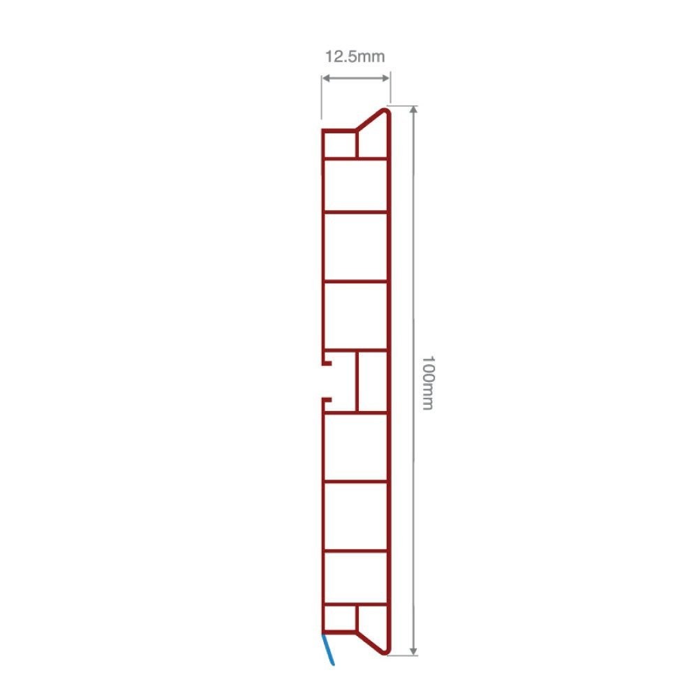 Baza Pvc Profil 120mm Kaplamalı Metalik Gri