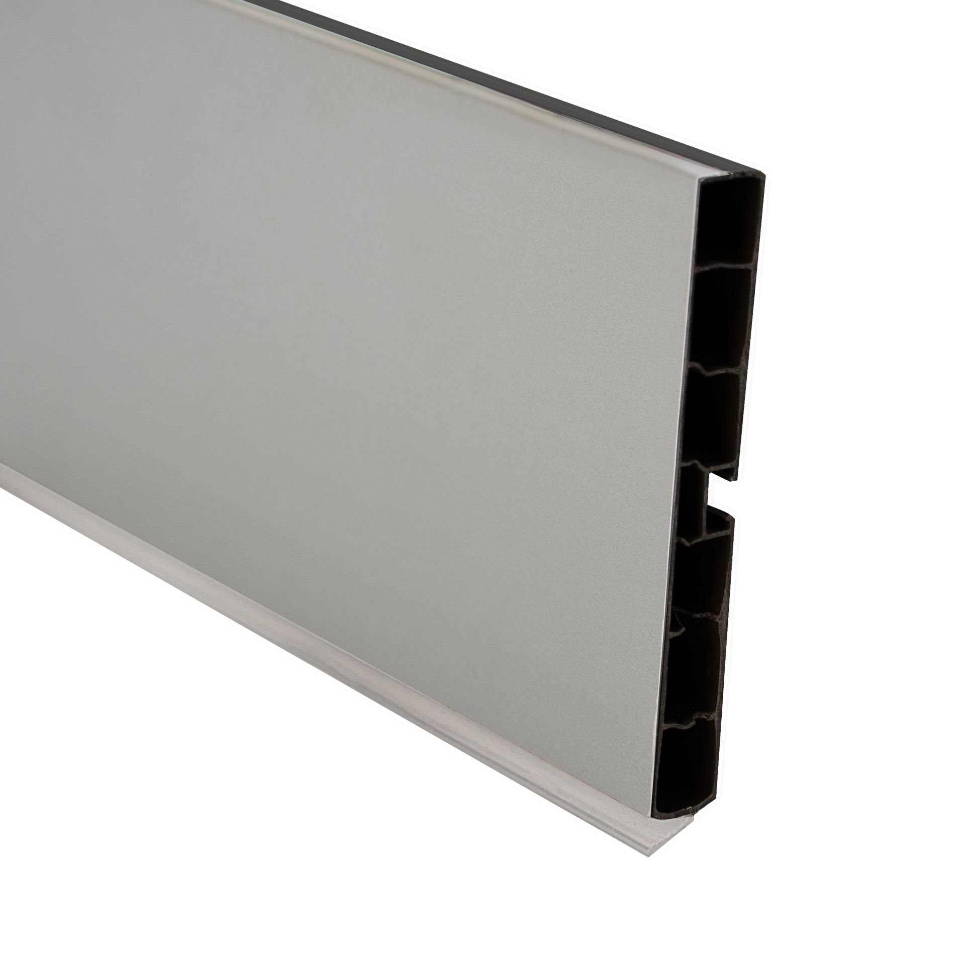 Plinth PVC Profile 150mm Coated Metallic Gray