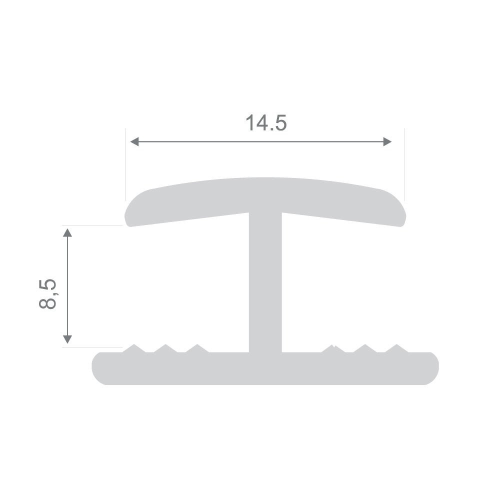 Hard PVC Joint Profile H8mm Straight Black