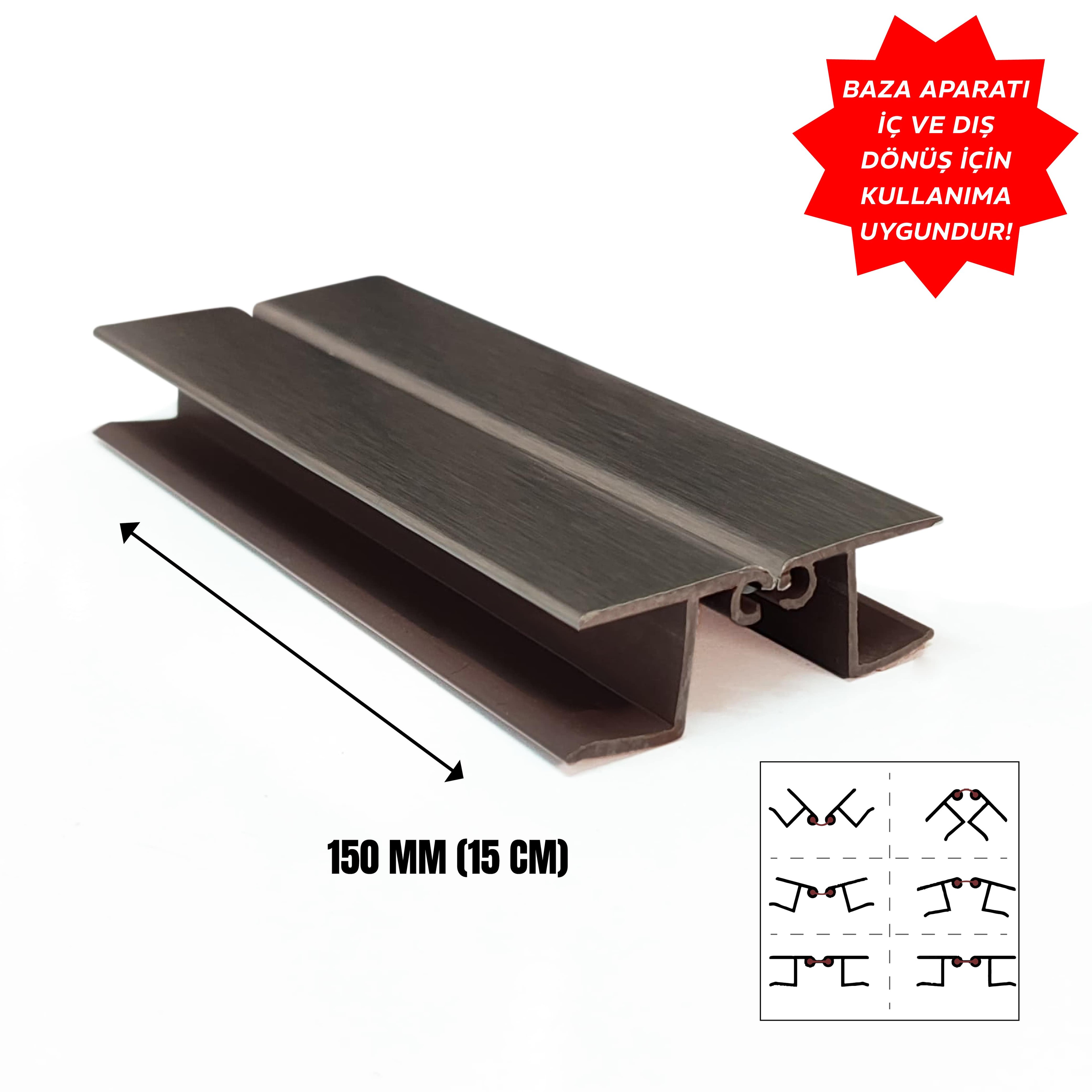 Baza Pvc Aparat Köşe Dönüş 150mm Kaplamalı Alüminyum Inox