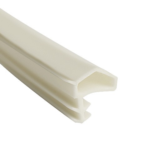 Soft PVC Door Frame Seal Strip, Pyramid Shape with Side Nails, Straight White