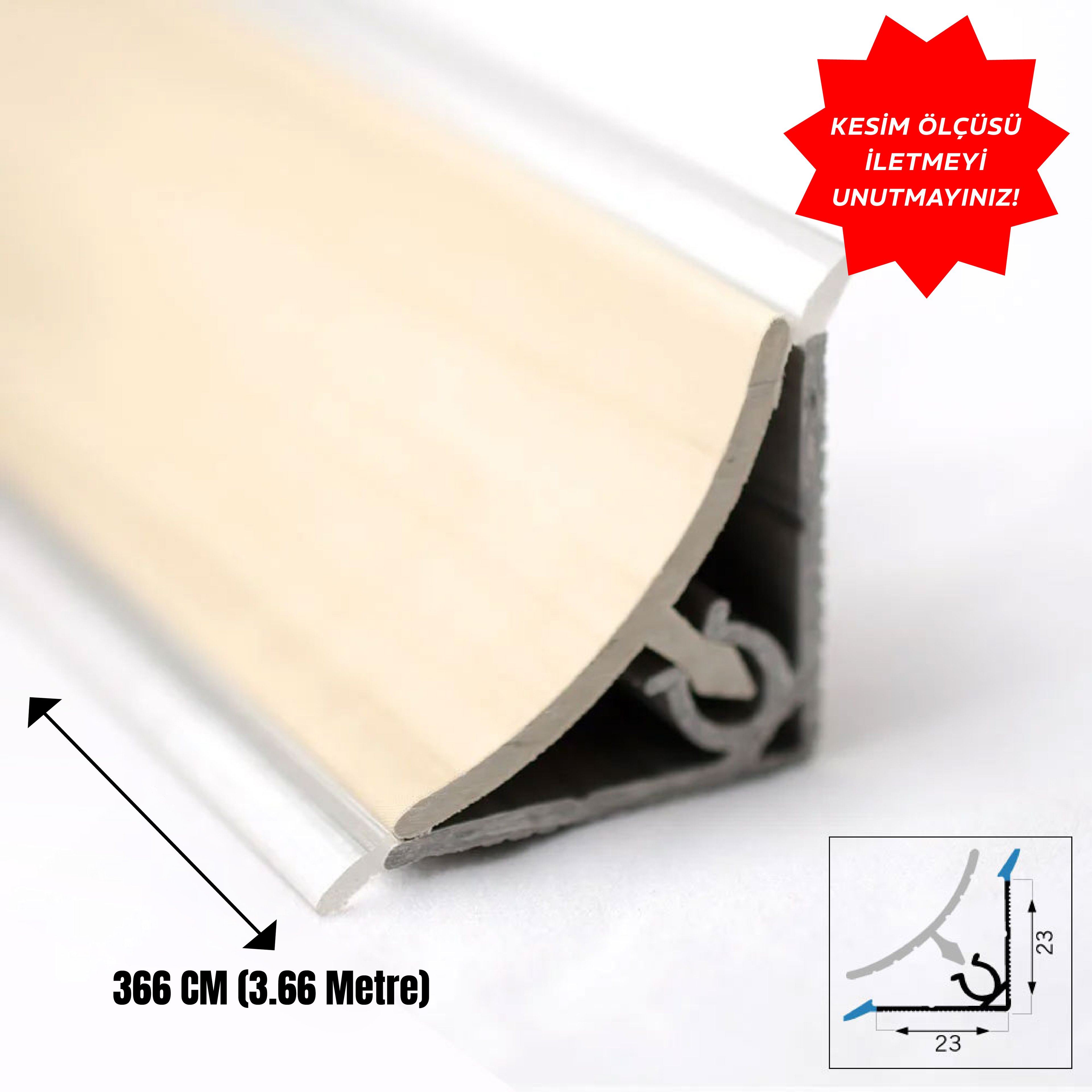 The PVC Baseboard Profile Inner Concave Coated Akça Wood