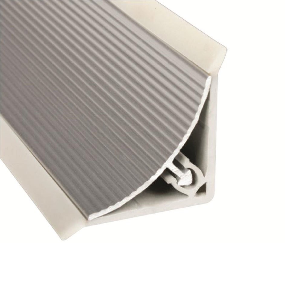 Aluminum Skirting Profile Concave Inside Striped Straight Anodized
